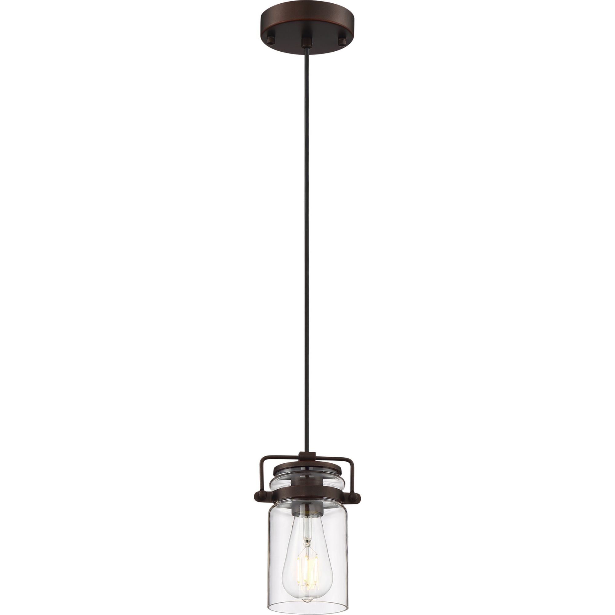 Antebellum 5" Mini Pendant, Mahogany Bronze / Clear Glass Finish - Bees Lighting