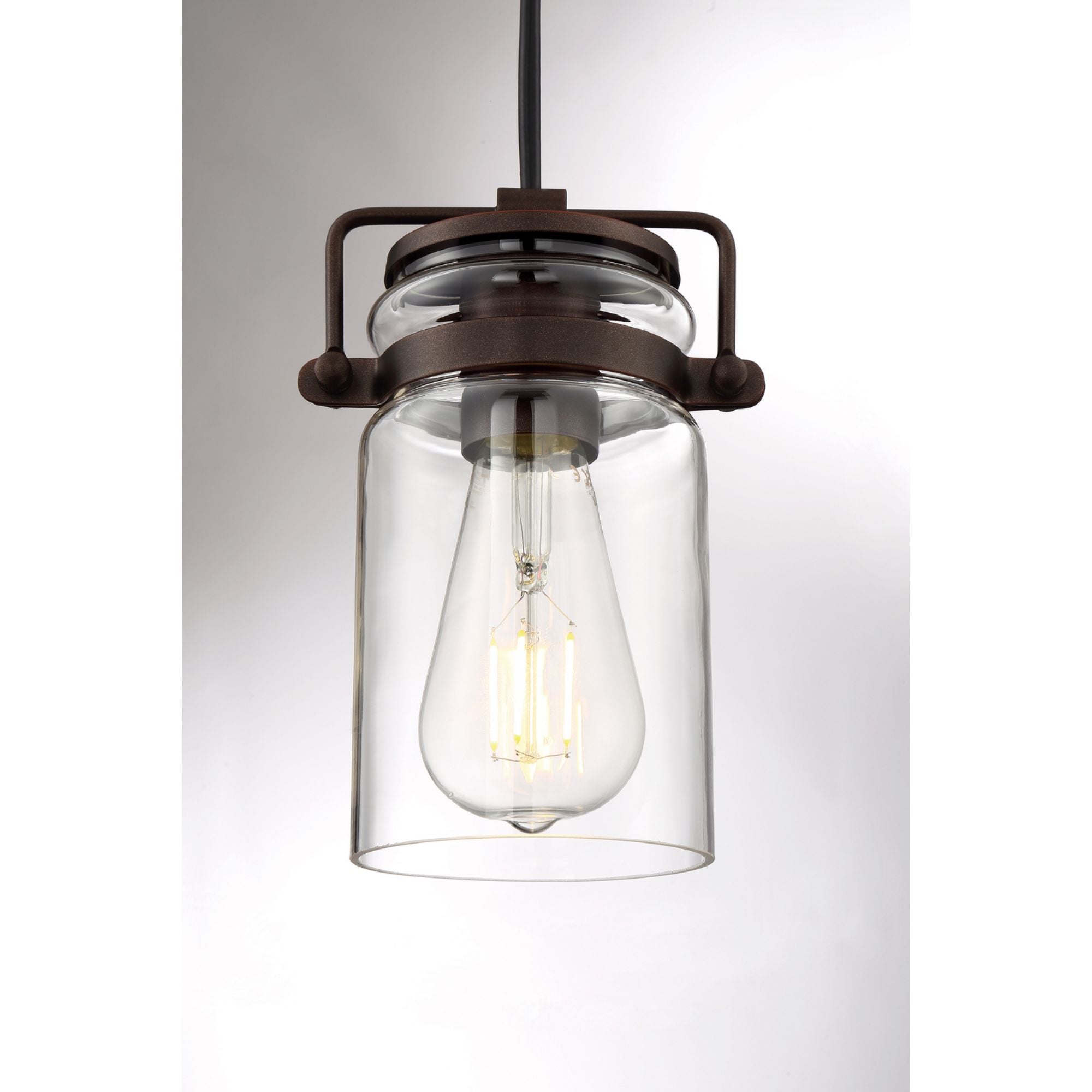 Antebellum 5" Mini Pendant, Mahogany Bronze / Clear Glass Finish - Bees Lighting