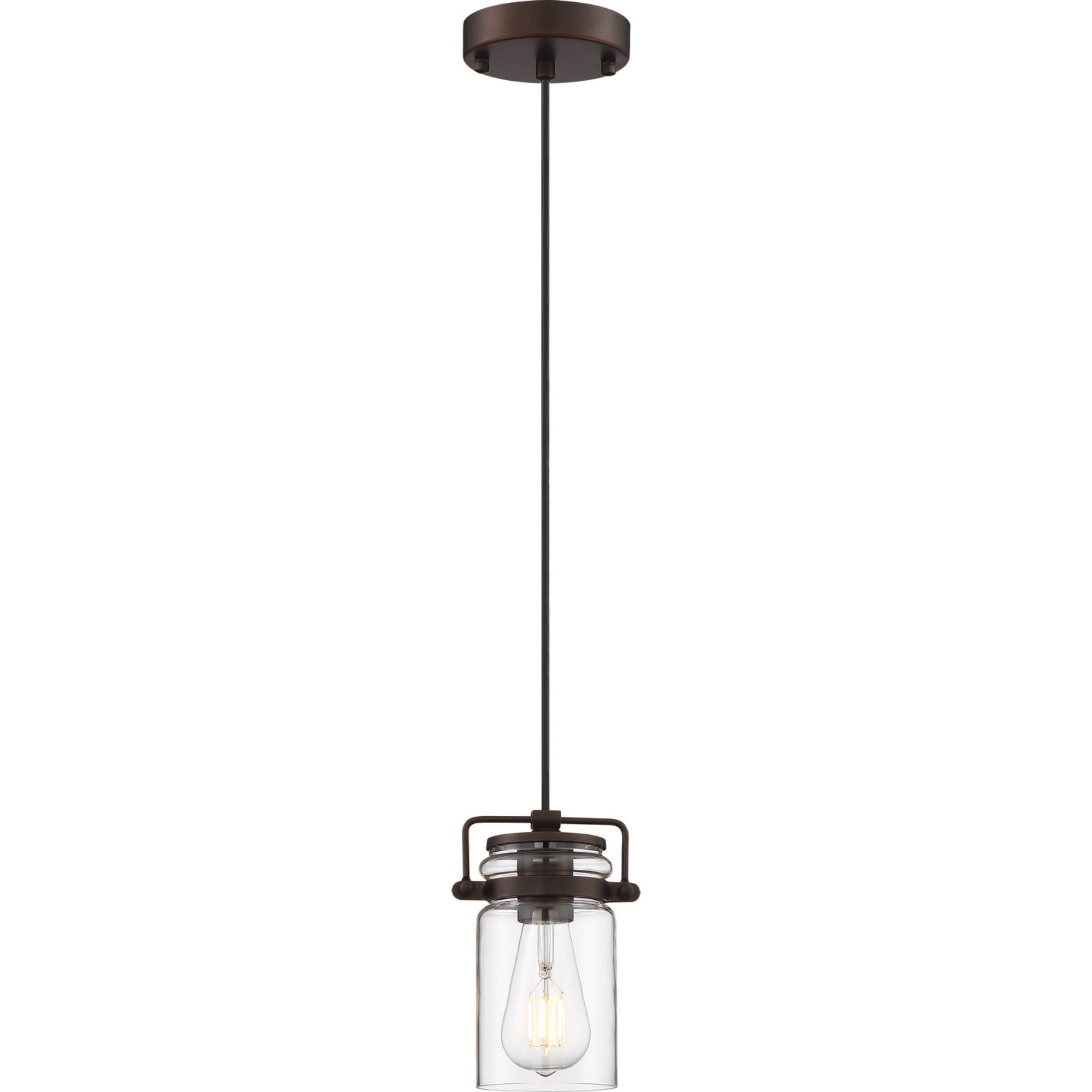 Antebellum 5" Mini Pendant, Mahogany Bronze / Clear Glass Finish - Bees Lighting