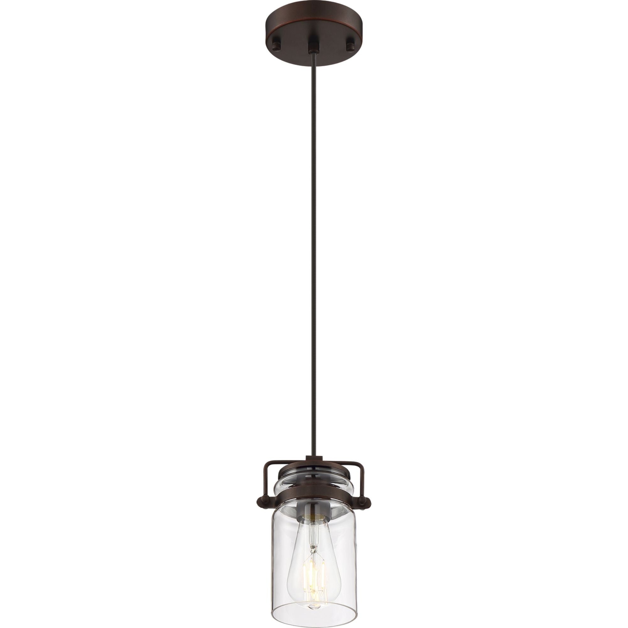 Antebellum 5" Mini Pendant, Mahogany Bronze / Clear Glass Finish - Bees Lighting