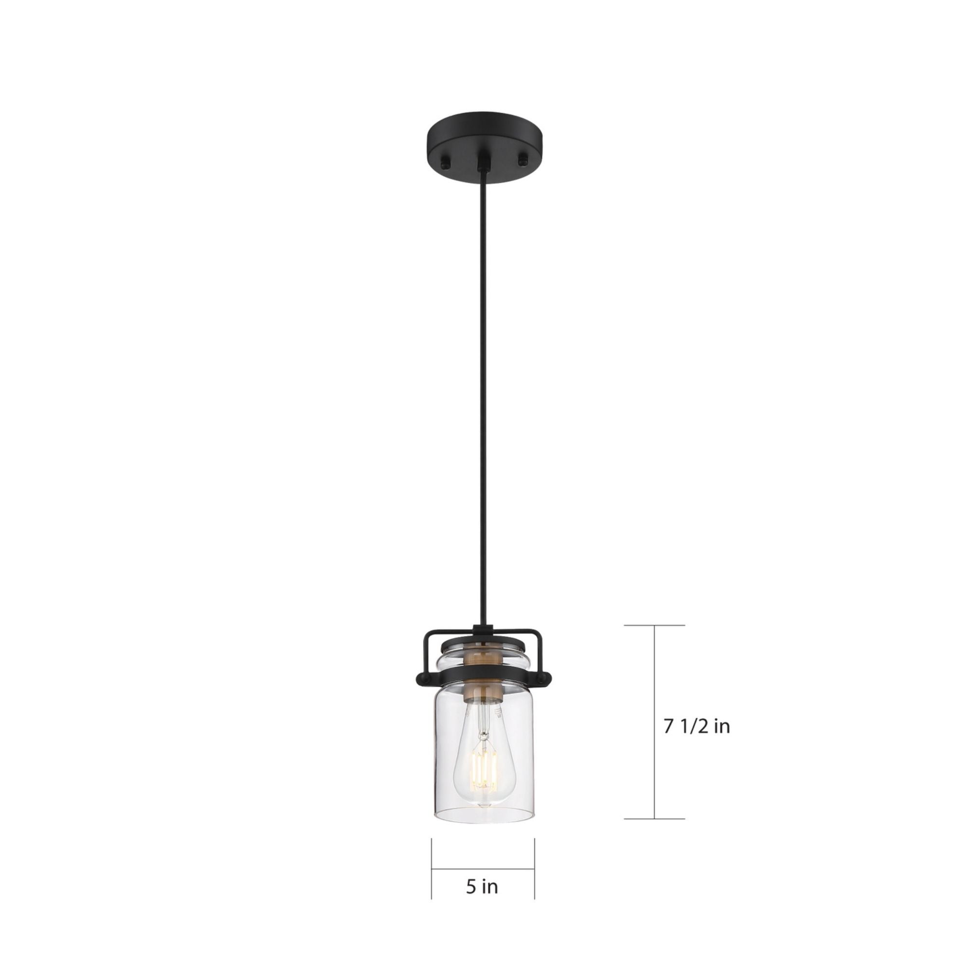 Antebellum 5" Mini Pendant, Black Finish - Bees Lighting
