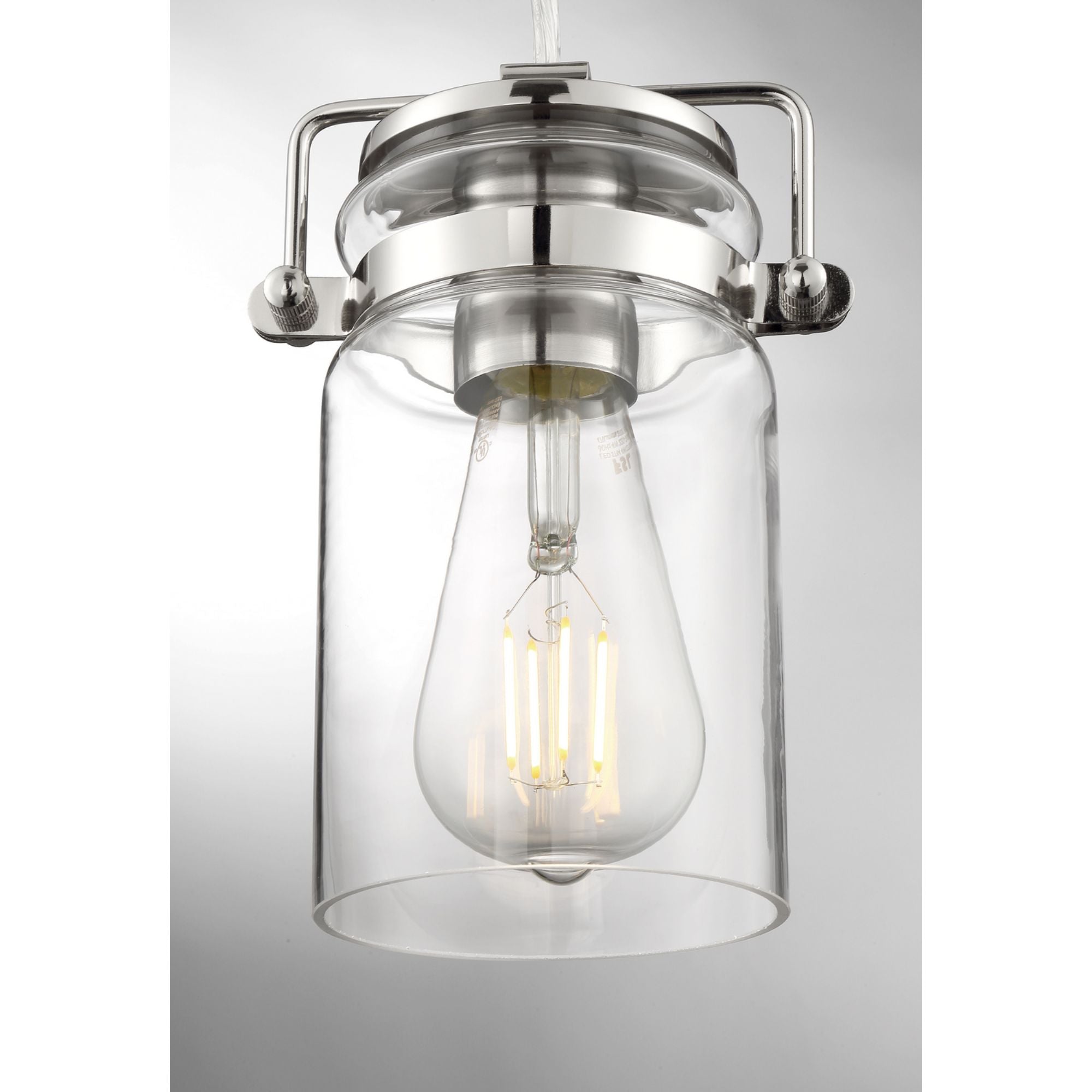 Antebellum 5" Mini Pendant, Polished Nickel / Clear Glass Finish - Bees Lighting