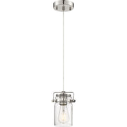 Antebellum 5" Mini Pendant, Polished Nickel / Clear Glass Finish - Bees Lighting