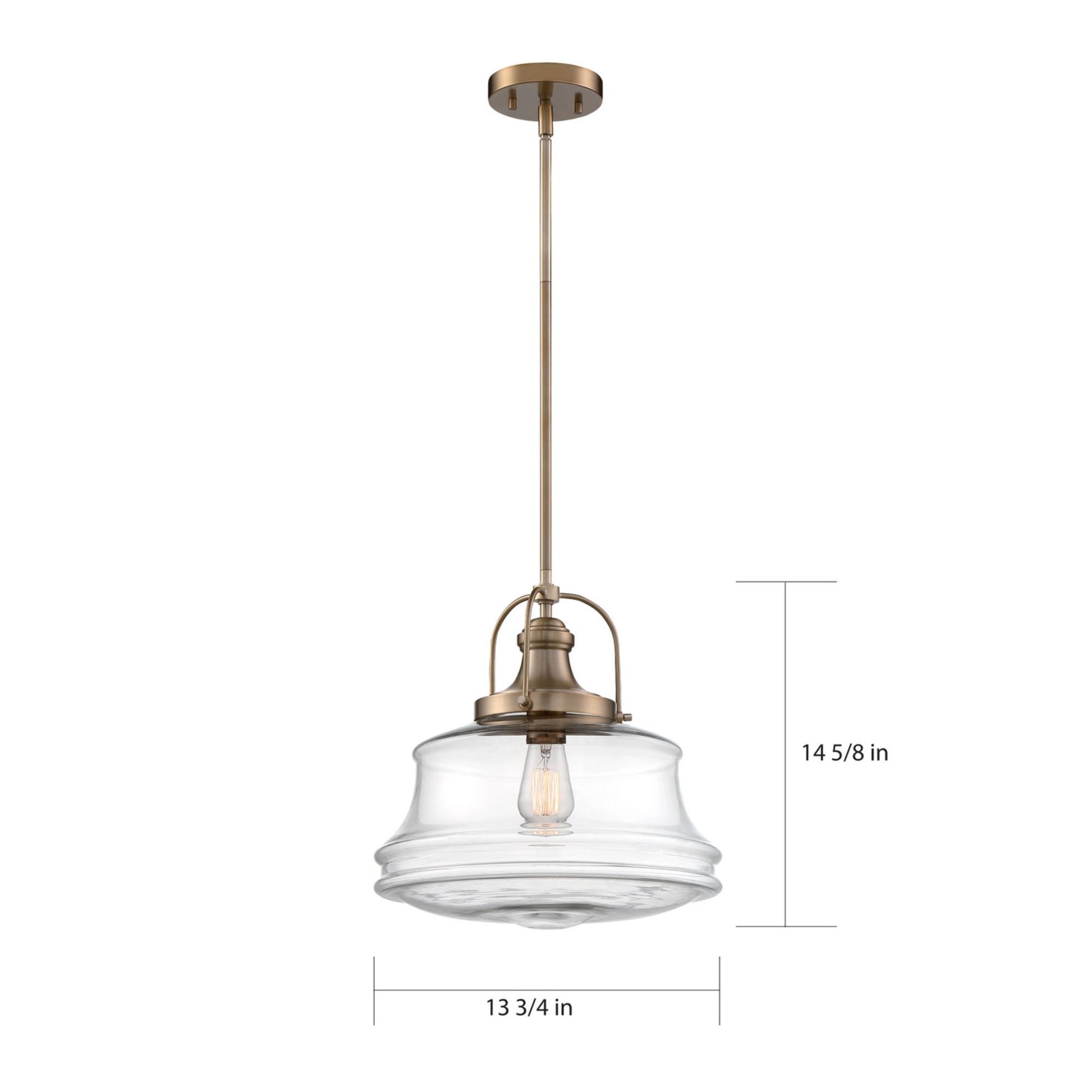 Basel 14" Pendant, Brass Finish - Bees Lighting