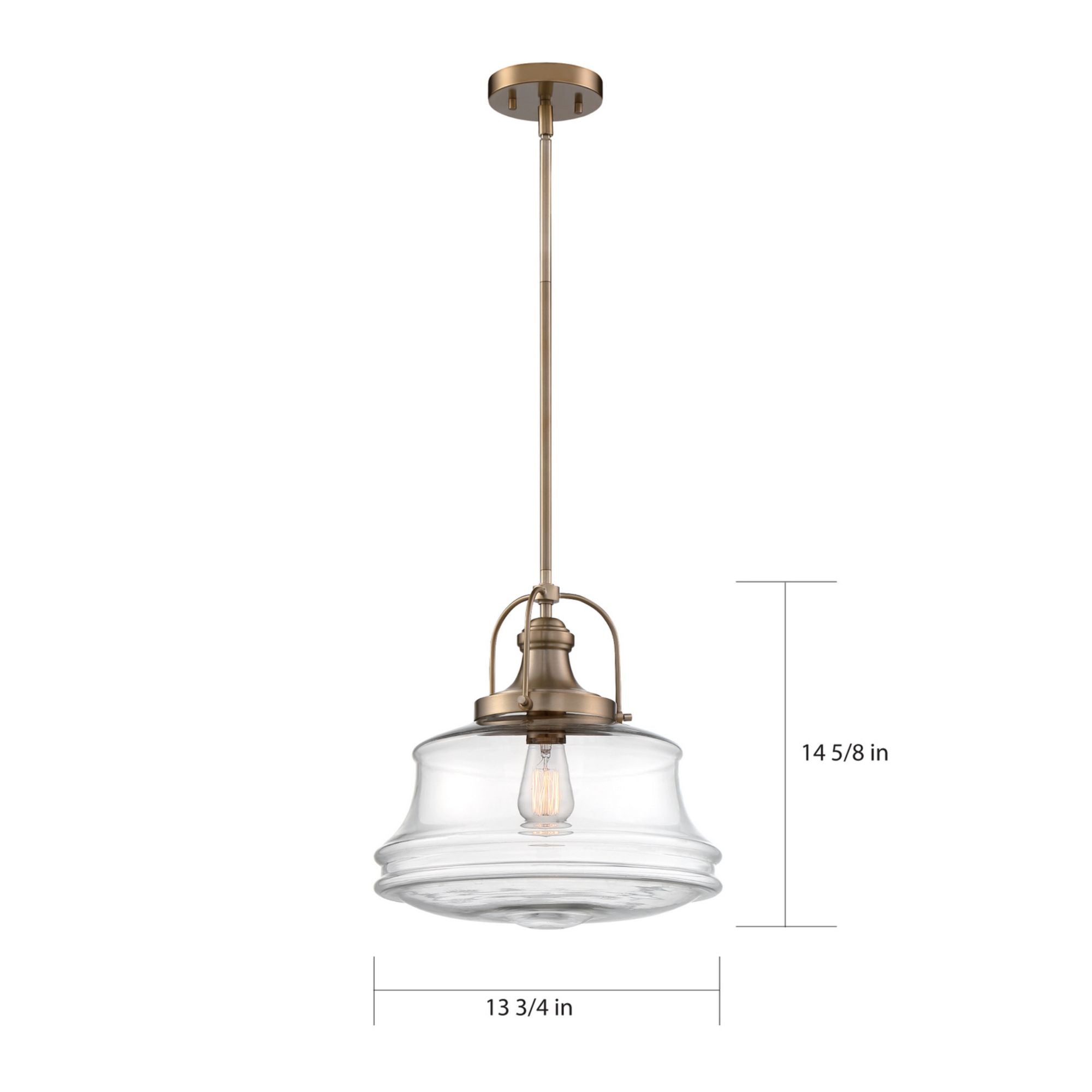 Basel 14" Pendant, Brass Finish - Bees Lighting