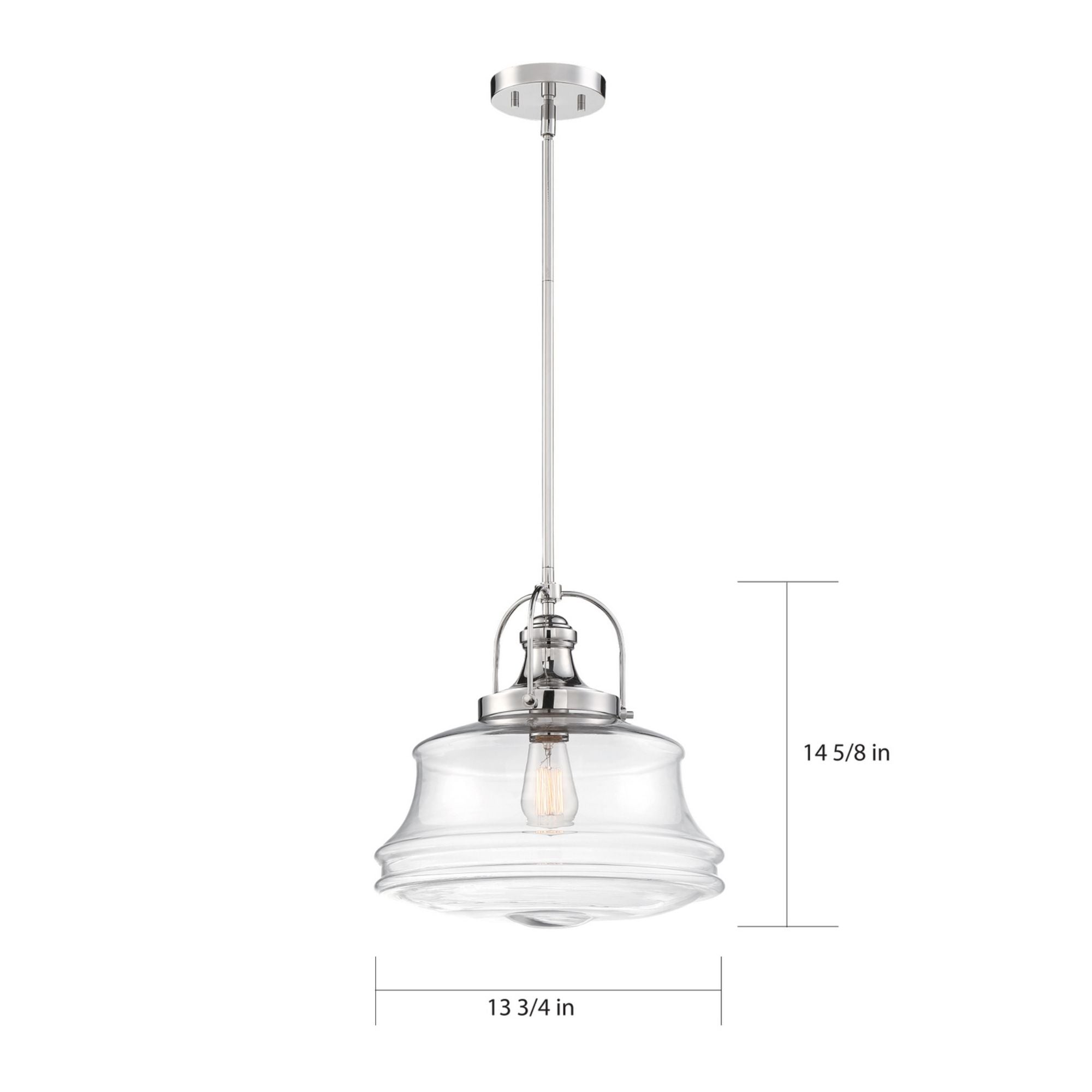 Basel 14" Pendant, Nickel Finish - Bees Lighting
