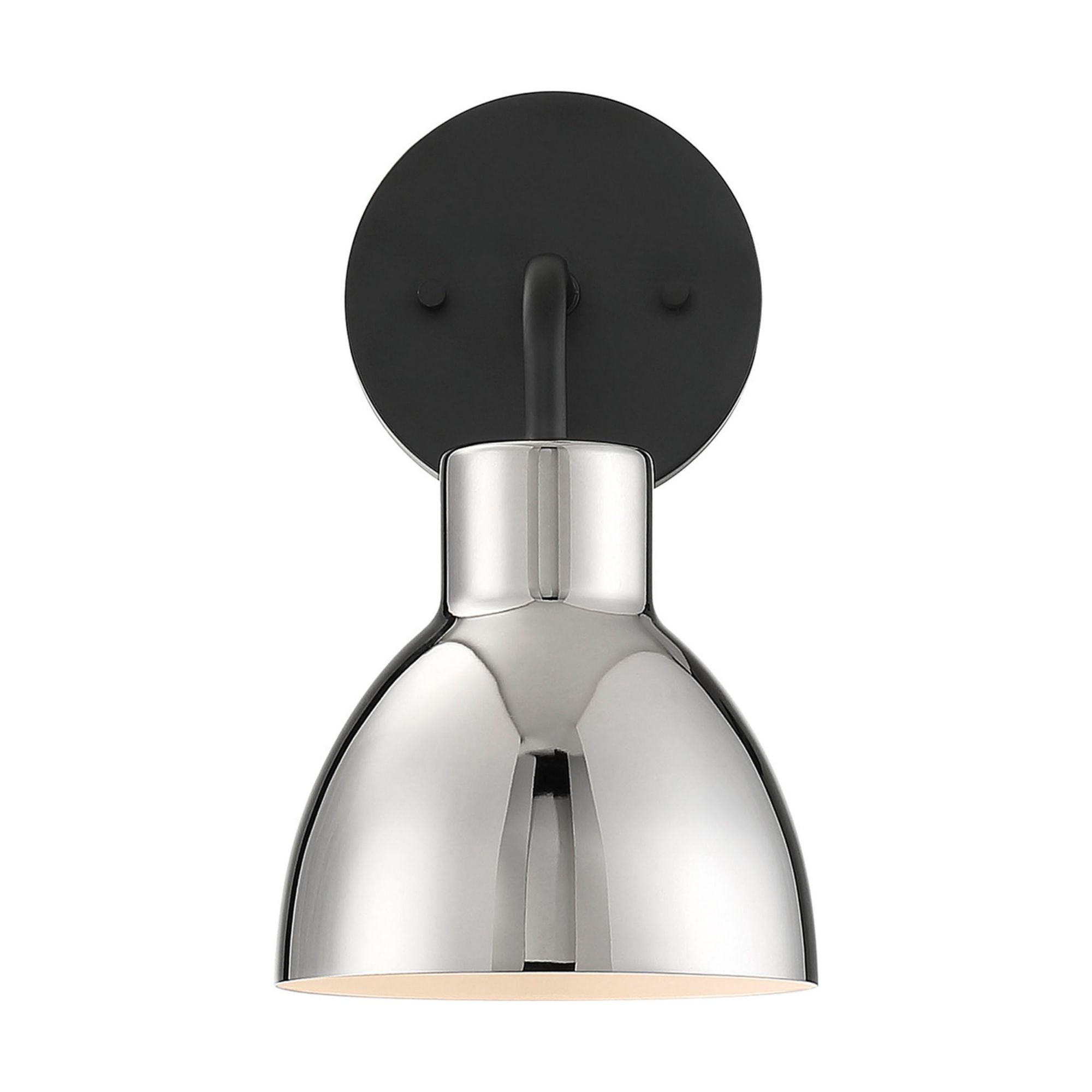 Sloan 10" Armed Sconce, Black and Nickel Finish - Bees Lighting