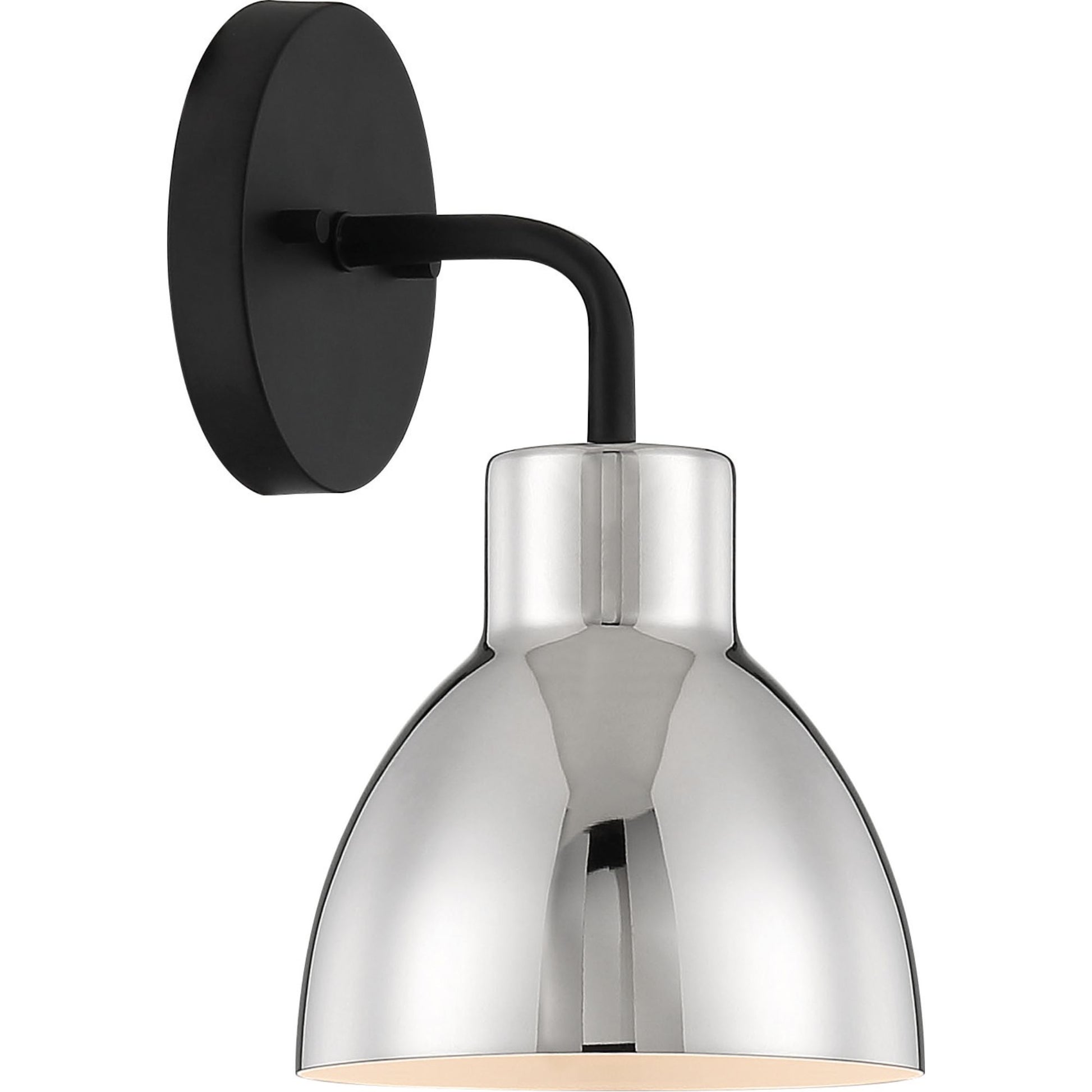Sloan 10" Armed Sconce, Black and Nickel Finish - Bees Lighting