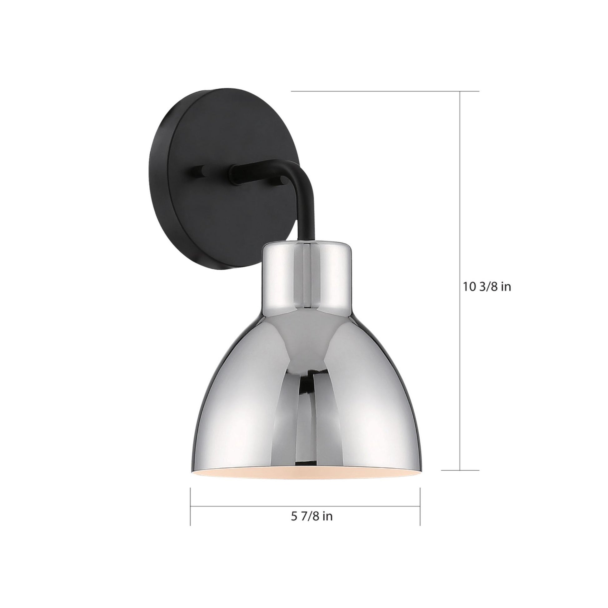 Sloan 10" Armed Sconce, Black and Nickel Finish - Bees Lighting