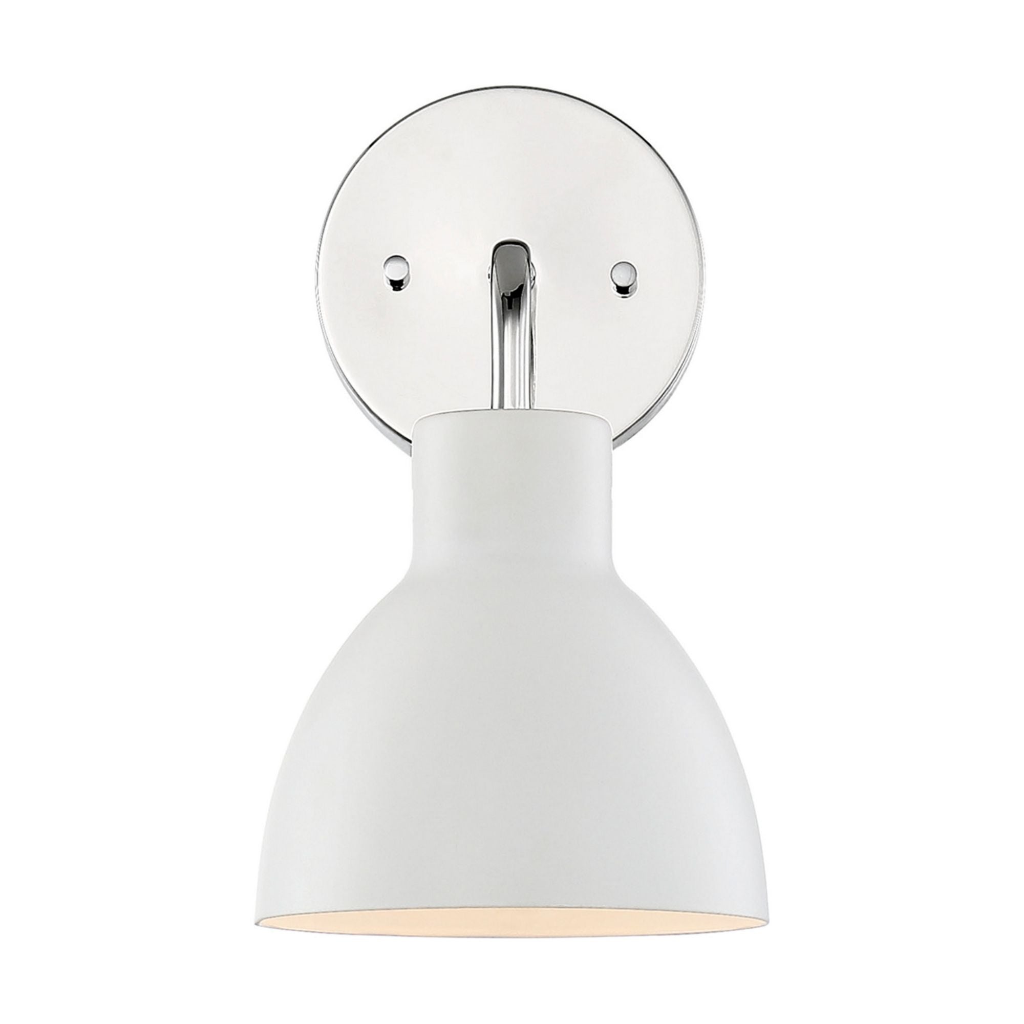 Sloan 10" Armed Sconce, White and Nickel Finish - Bees Lighting