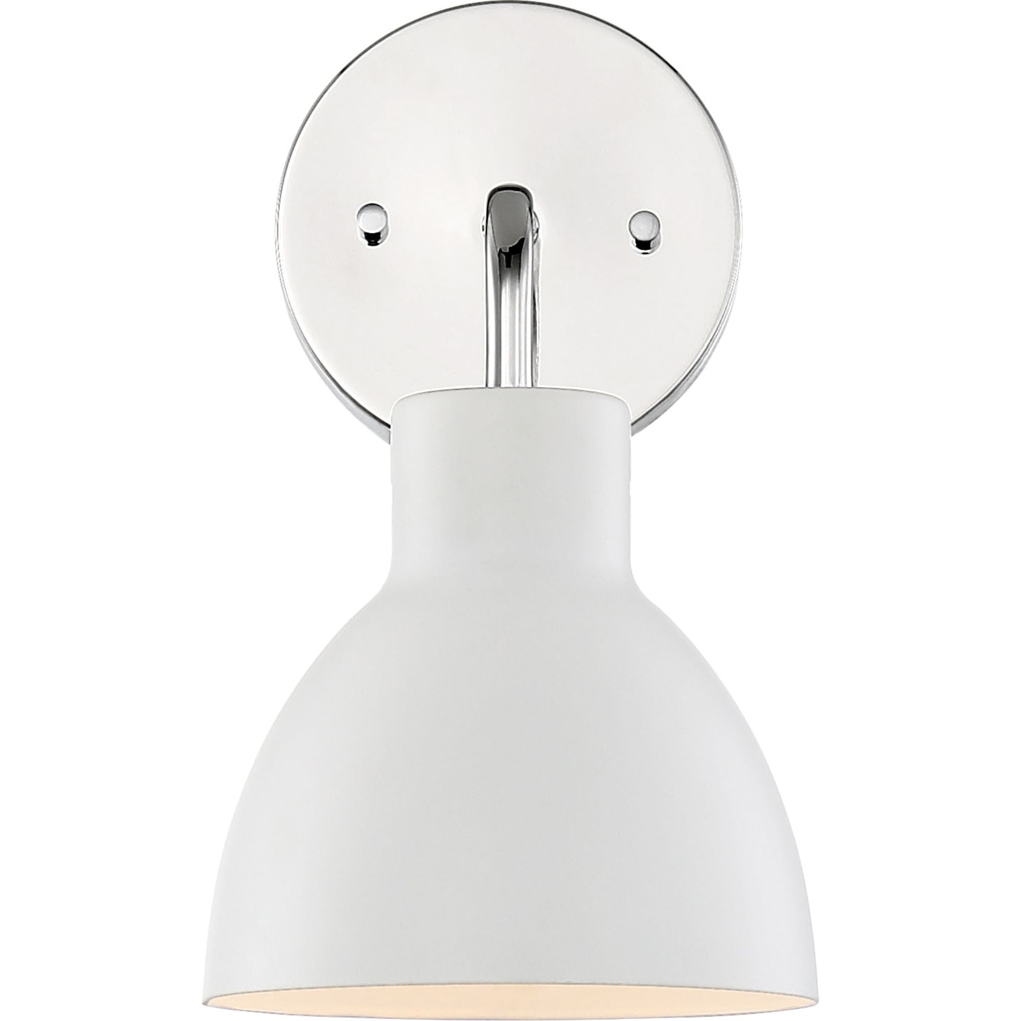 Sloan 10" Armed Sconce, White and Nickel Finish - Bees Lighting