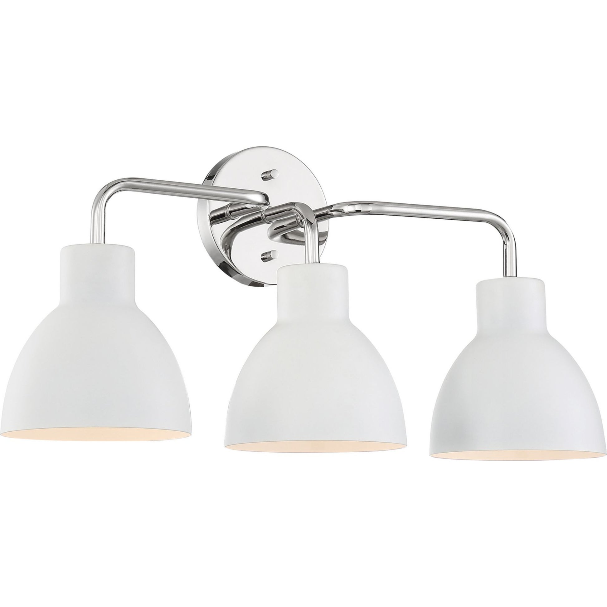 Sloan 22" 3 Lights Vanity, White and Nickel Finish - Bees Lighting