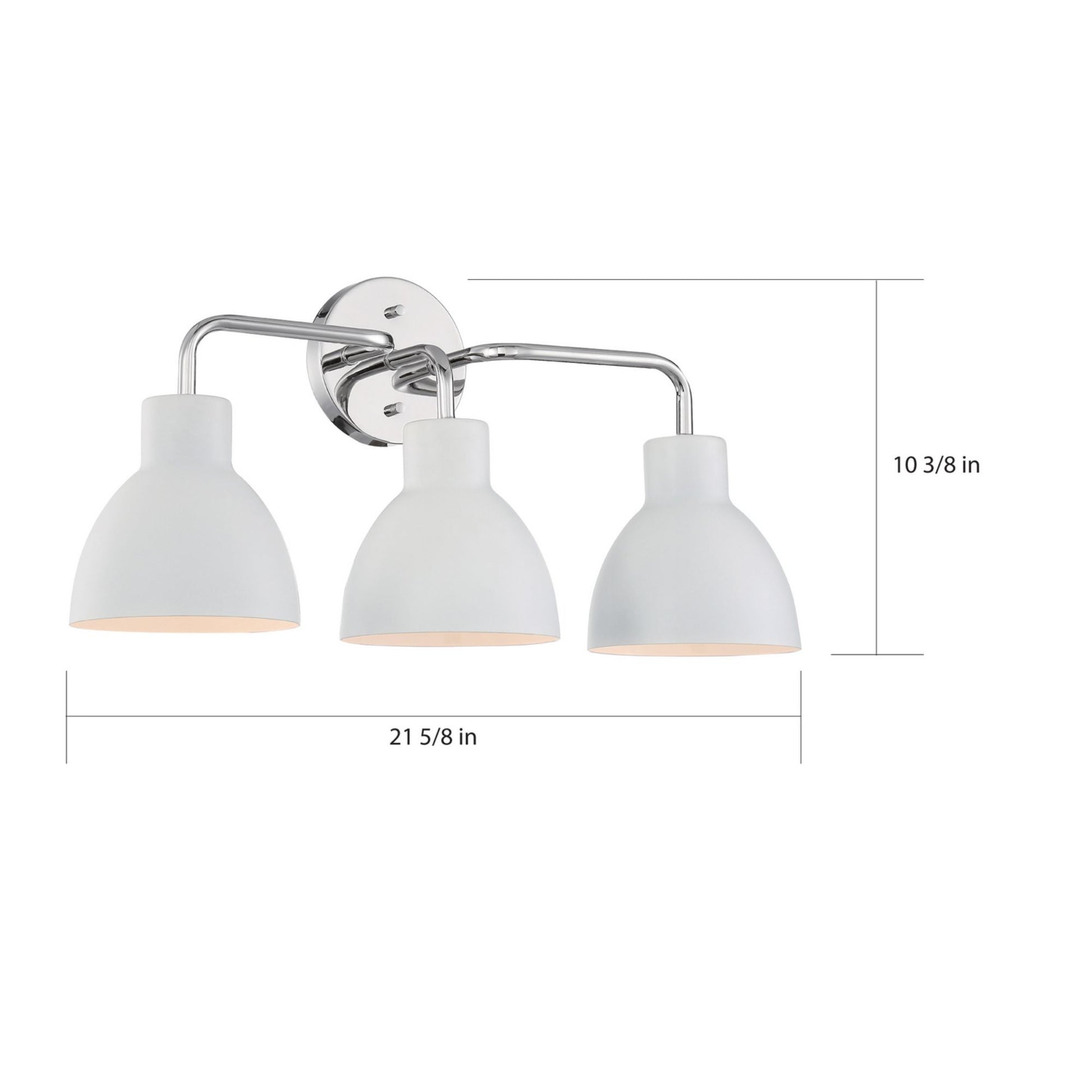 Sloan 22" 3 Lights Vanity, White and Nickel Finish - Bees Lighting