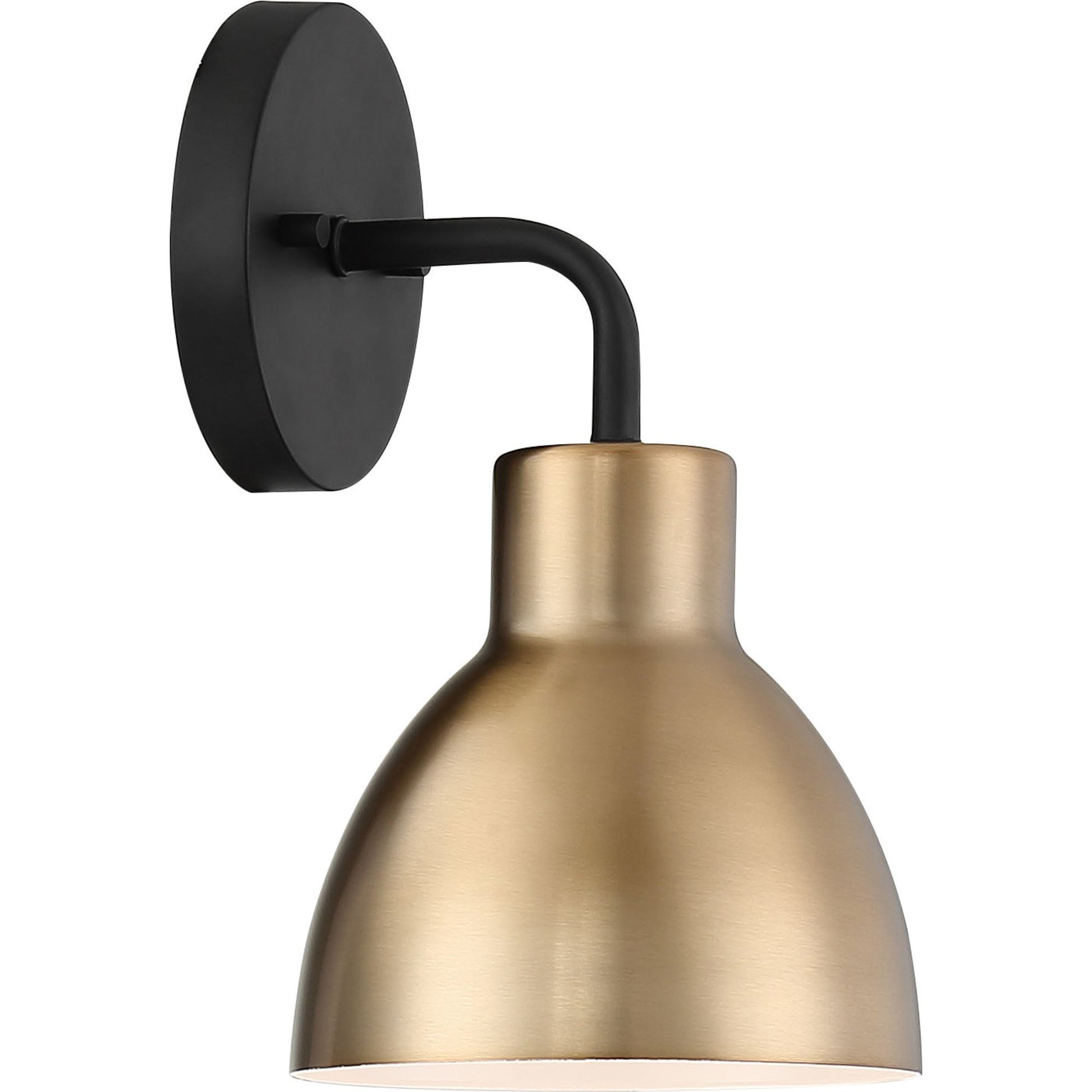Sloan 10" Armed Sconce, Black and Brass Finish - Bees Lighting