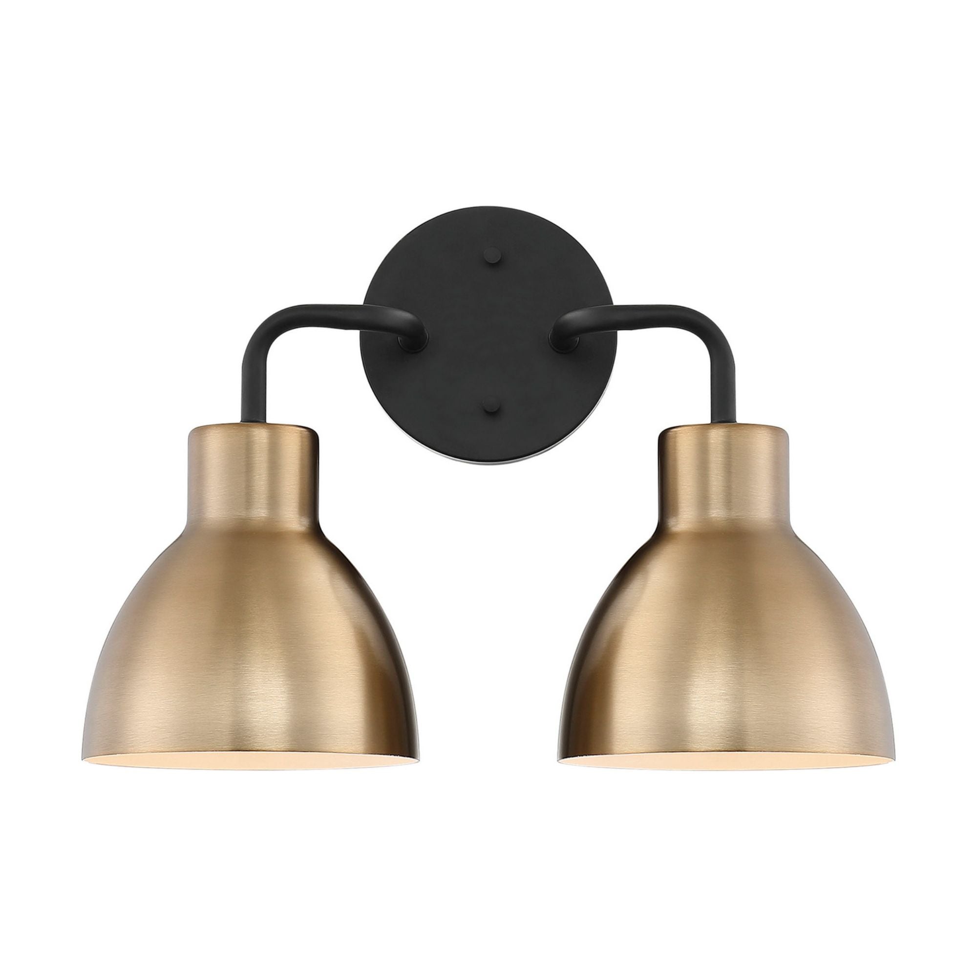 Sloan 14" 2 Lights Vanity, Black and Brass Finish - Bees Lighting