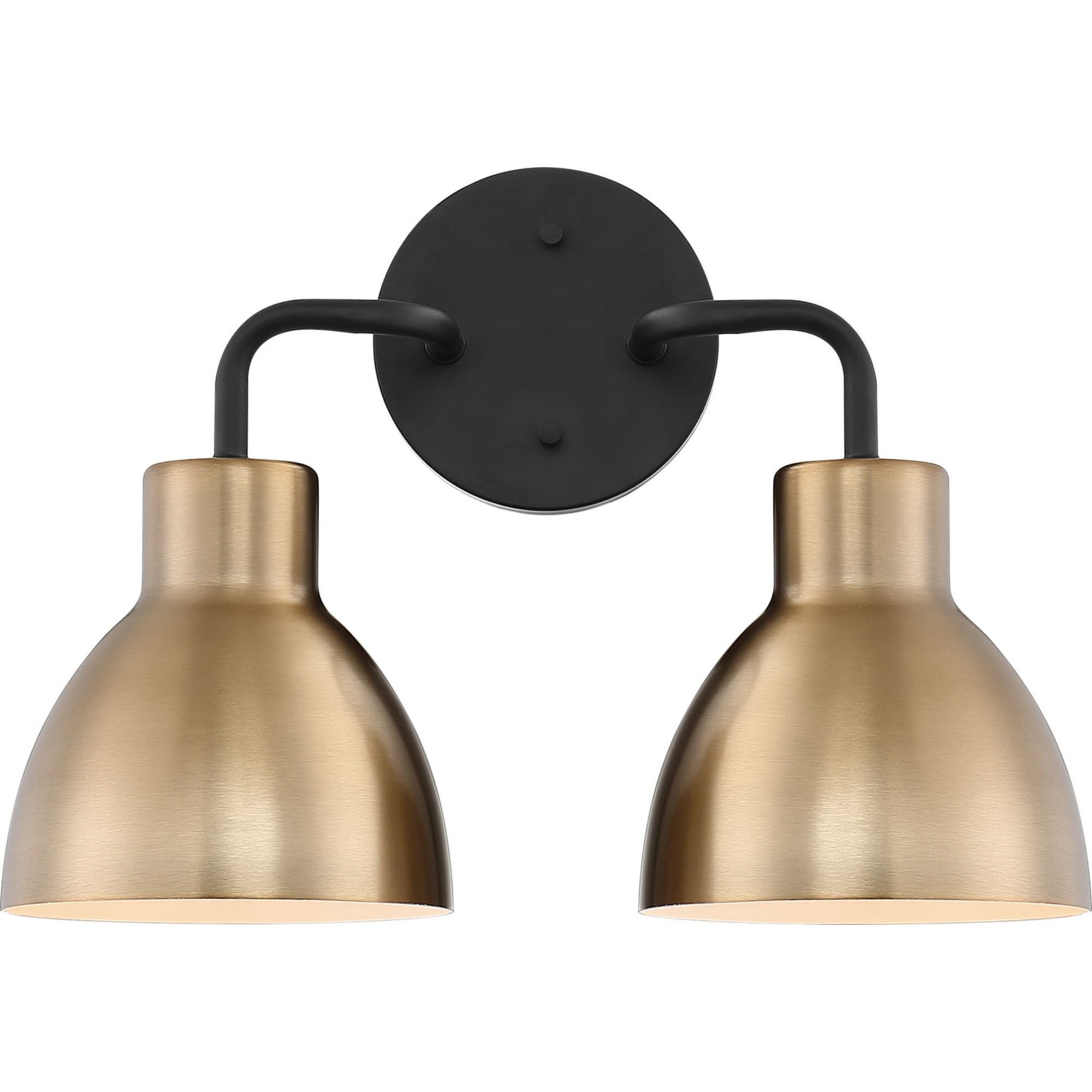 Sloan 14" 2 Lights Vanity, Black and Brass Finish - Bees Lighting