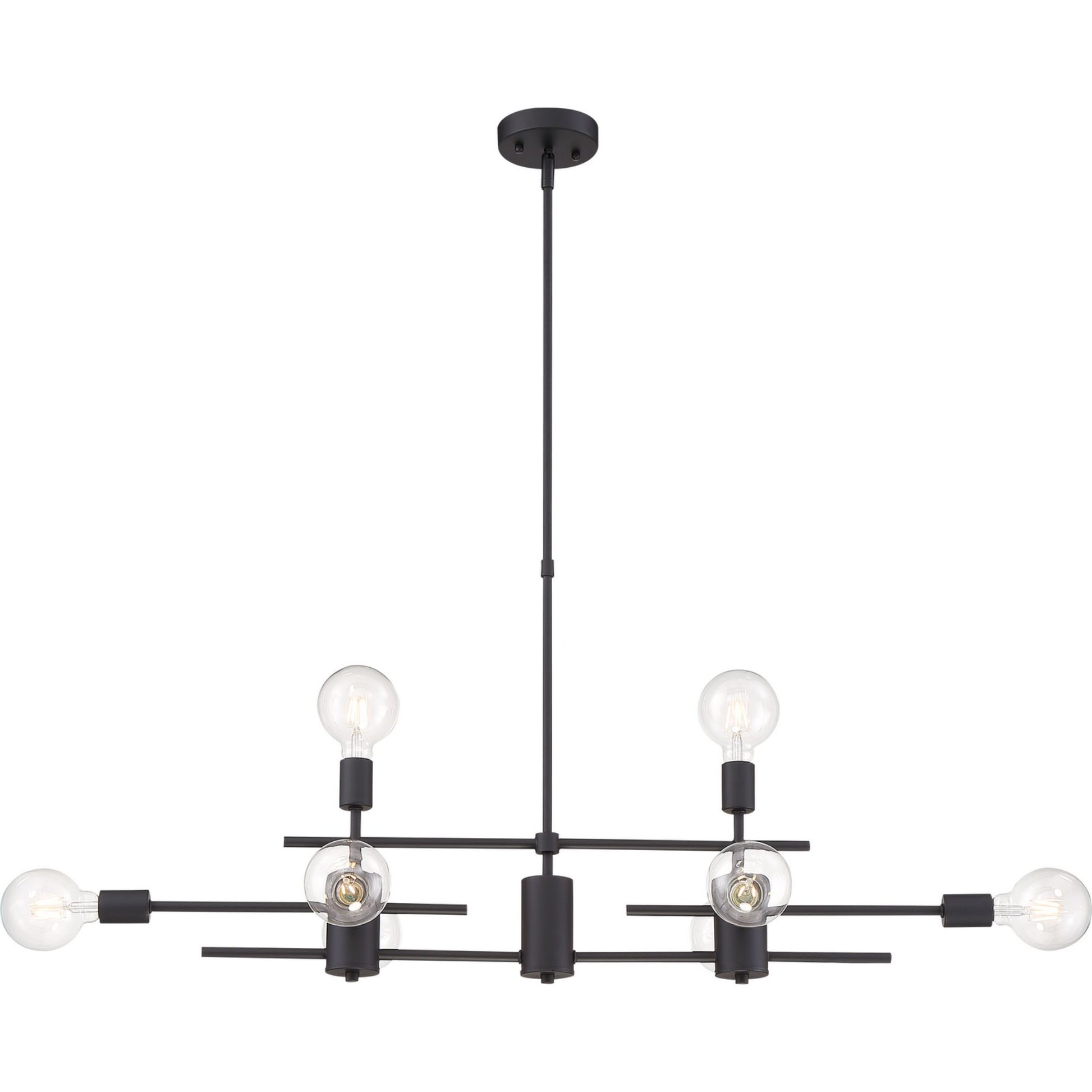 Delphi 45" 8 Lights Pendant, Black Finish - Bees Lighting