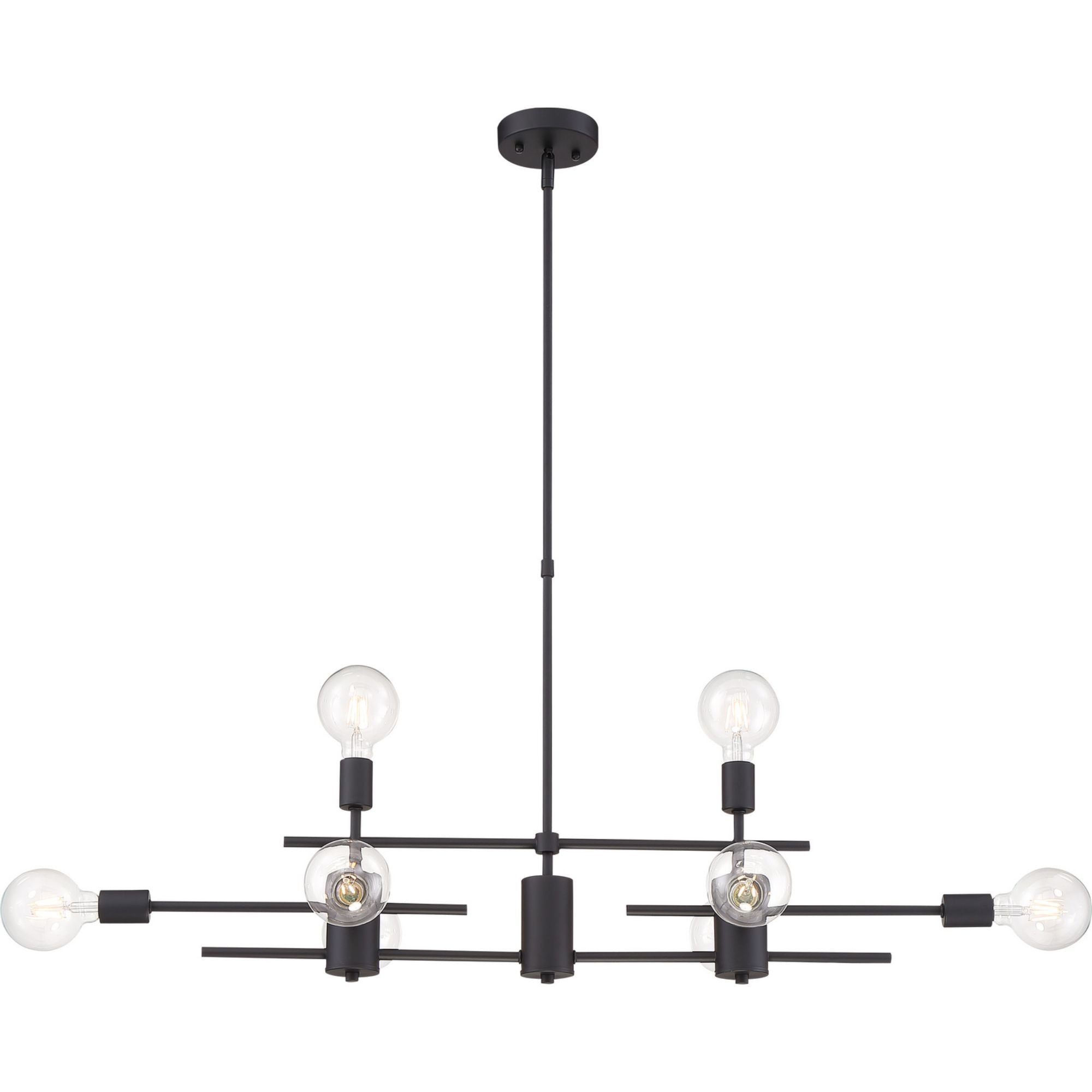 Delphi 45" 8 Lights Pendant, Black Finish - Bees Lighting
