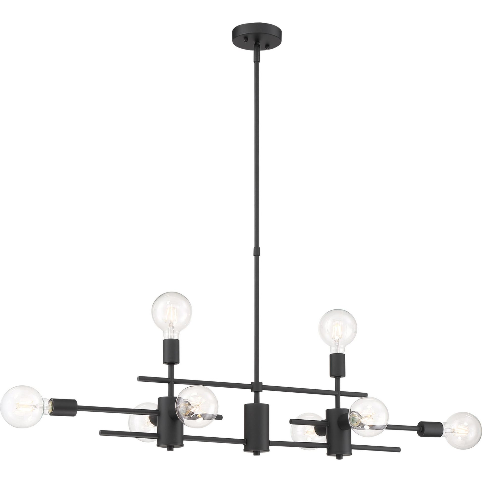 Delphi 45" 8 Lights Pendant, Black Finish - Bees Lighting