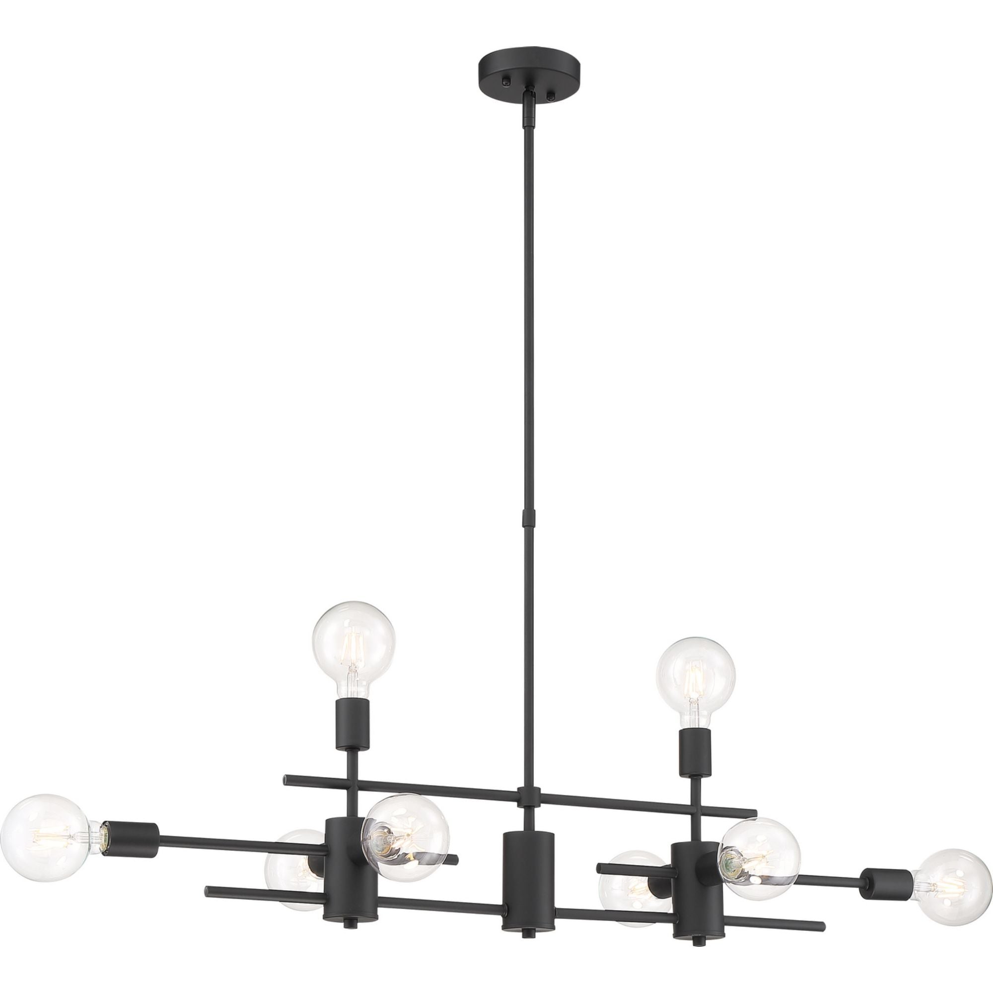 Delphi 45" 8 Lights Pendant, Black Finish - Bees Lighting