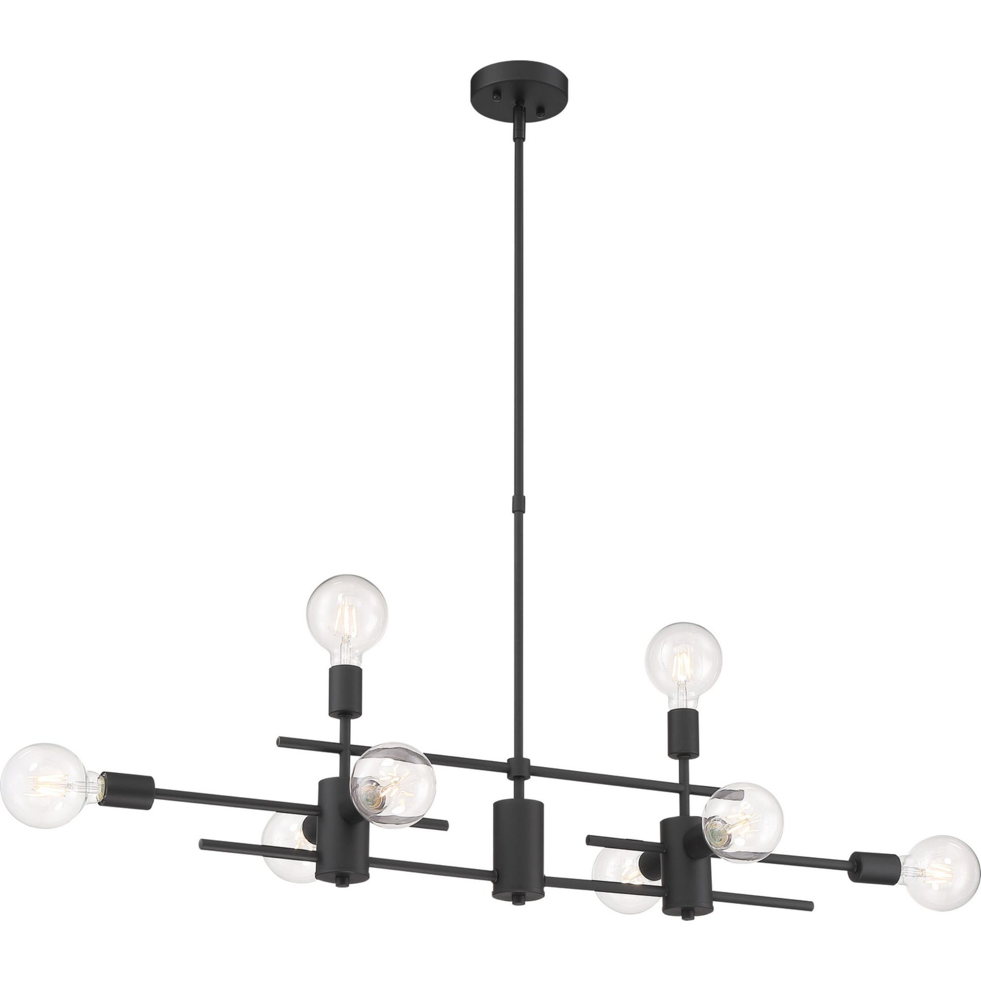 Delphi 45" 8 Lights Pendant, Black Finish - Bees Lighting