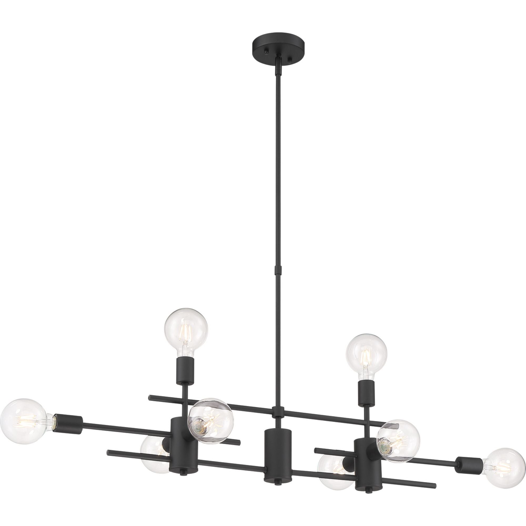 Delphi 45" 8 Lights Pendant, Black Finish - Bees Lighting