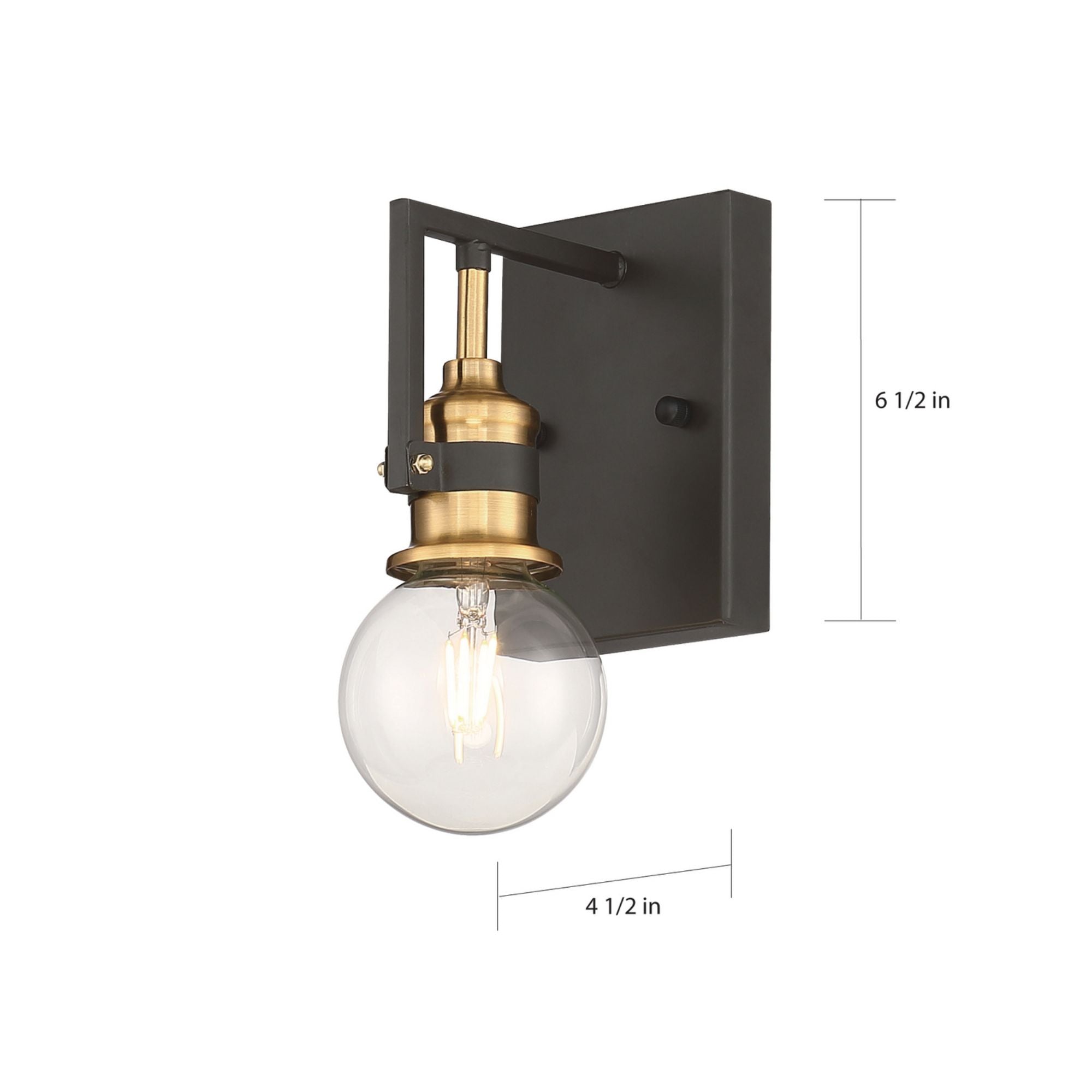 Intention 7" Armed Sconce, Black Finish - Bees Lighting