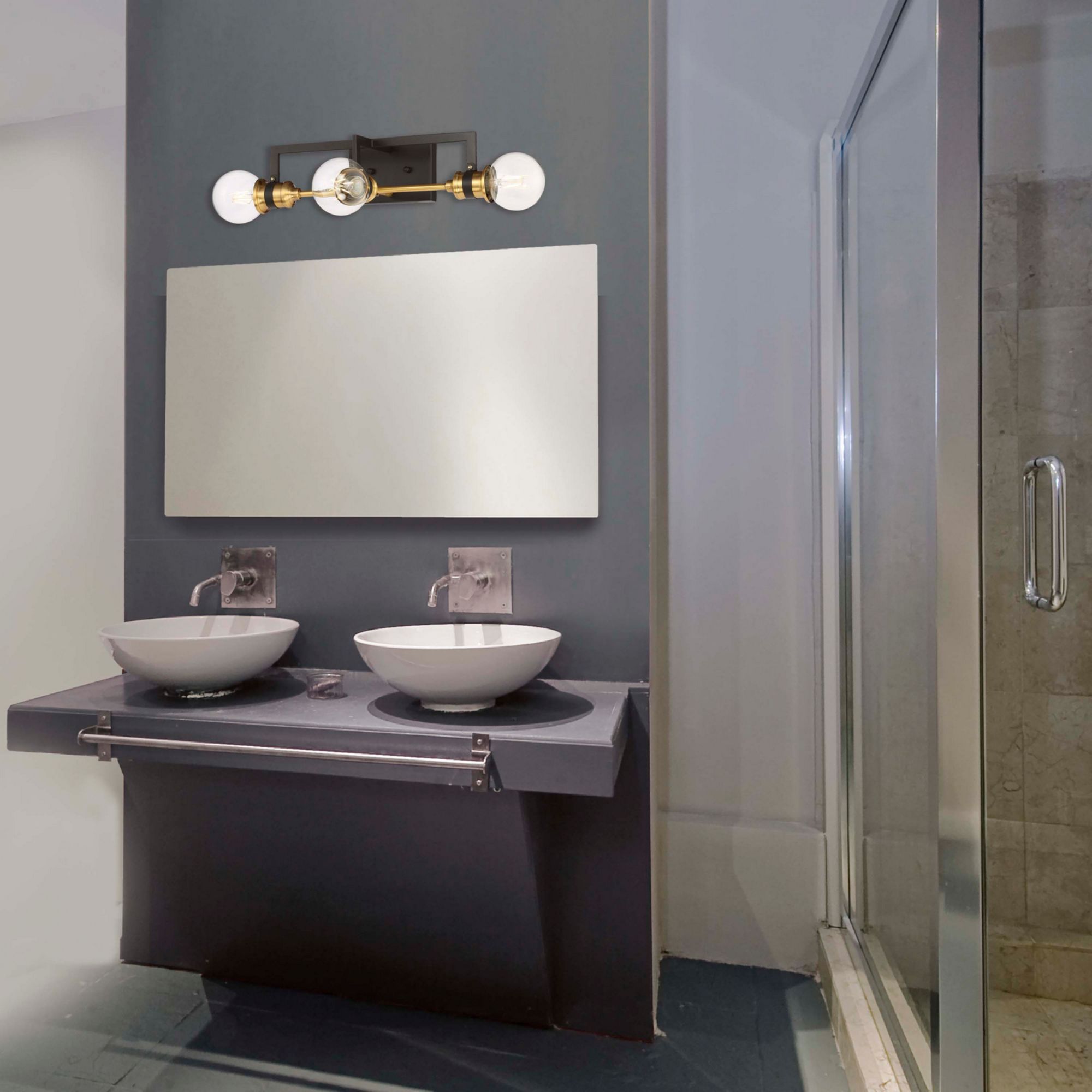 Intention 17" 3 Lights Vanity Light, Black Finish - Bees Lighting