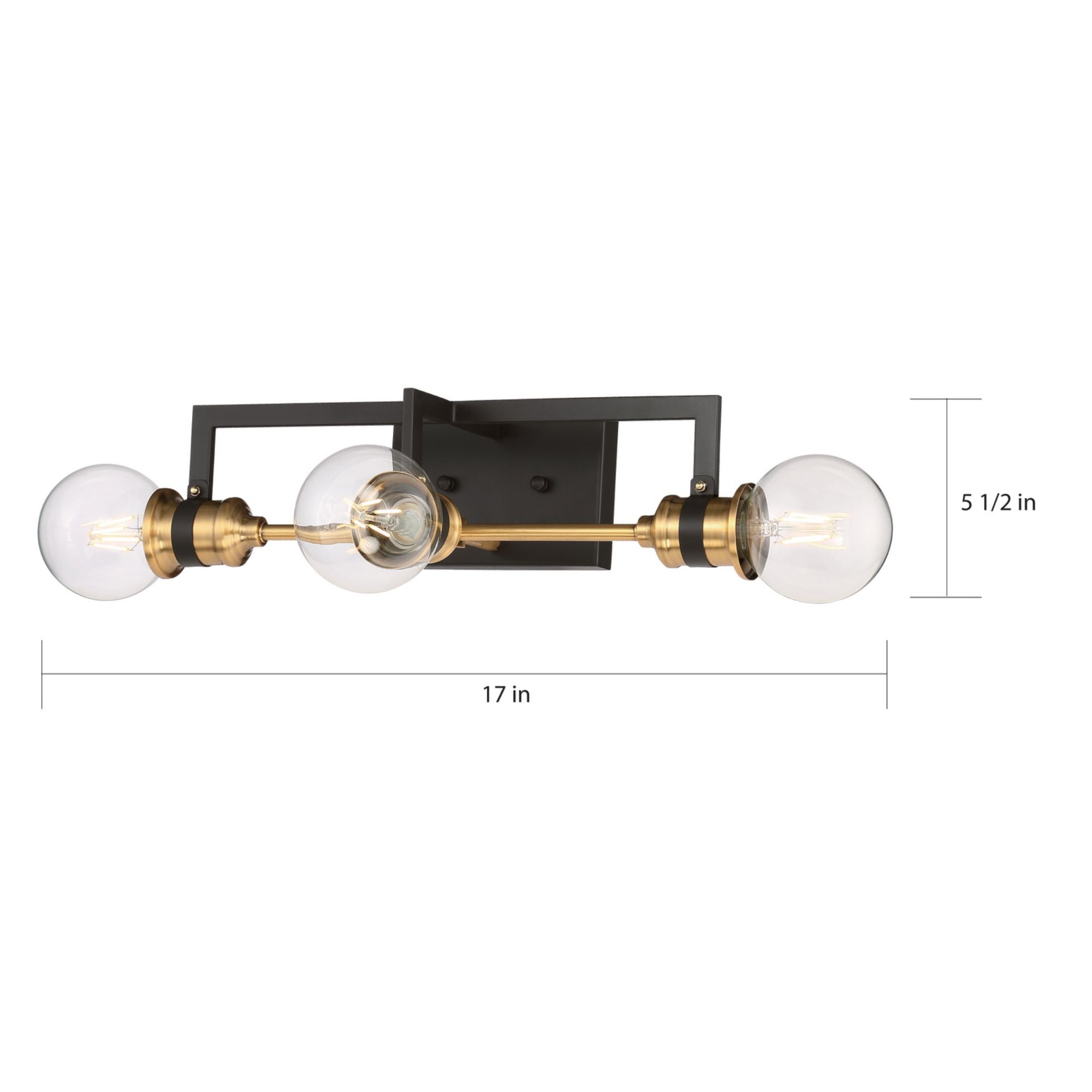 Intention 17" 3 Lights Vanity Light, Black Finish - Bees Lighting