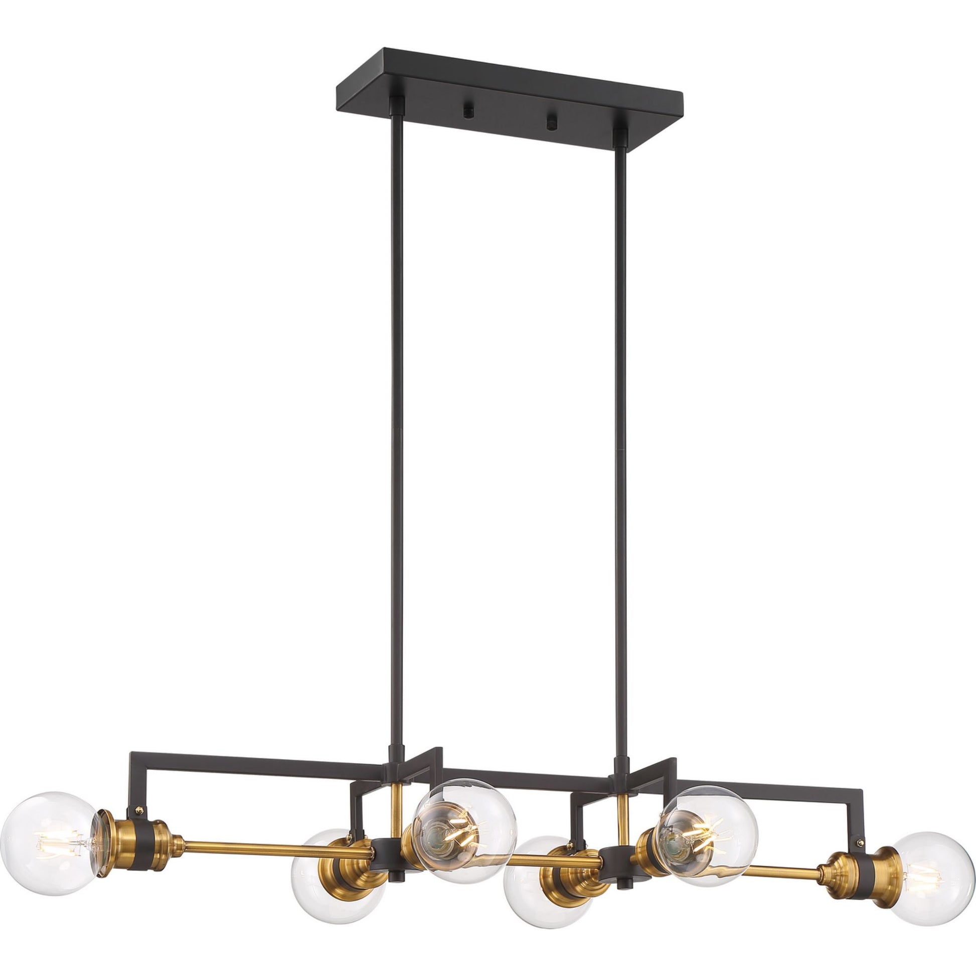 Intention 33" 6 Lights Pendant, Black Finish - Bees Lighting