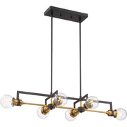 Intention 33" 6 Lights Pendant, Black Finish - Bees Lighting