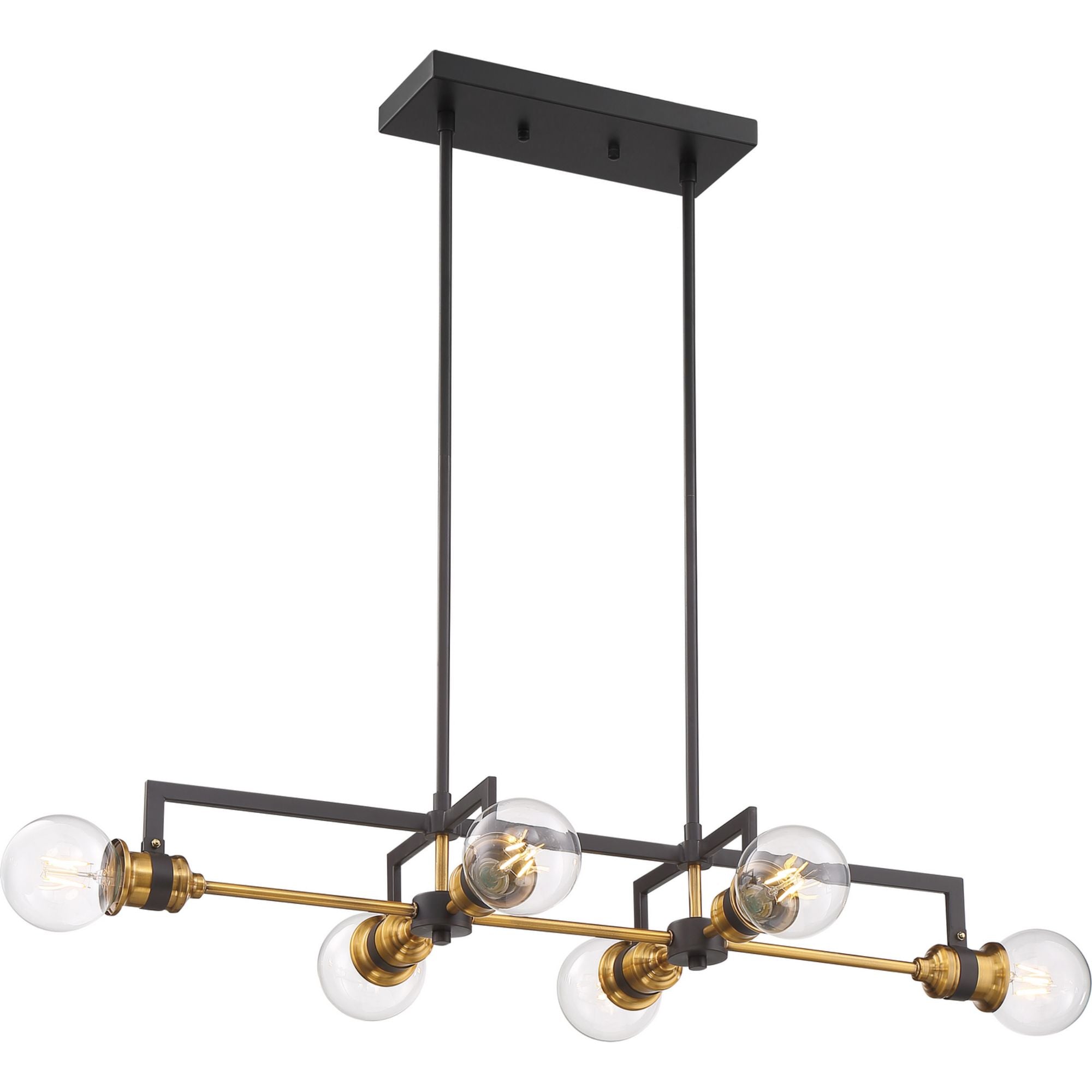 Intention 33" 6 Lights Pendant, Black Finish - Bees Lighting