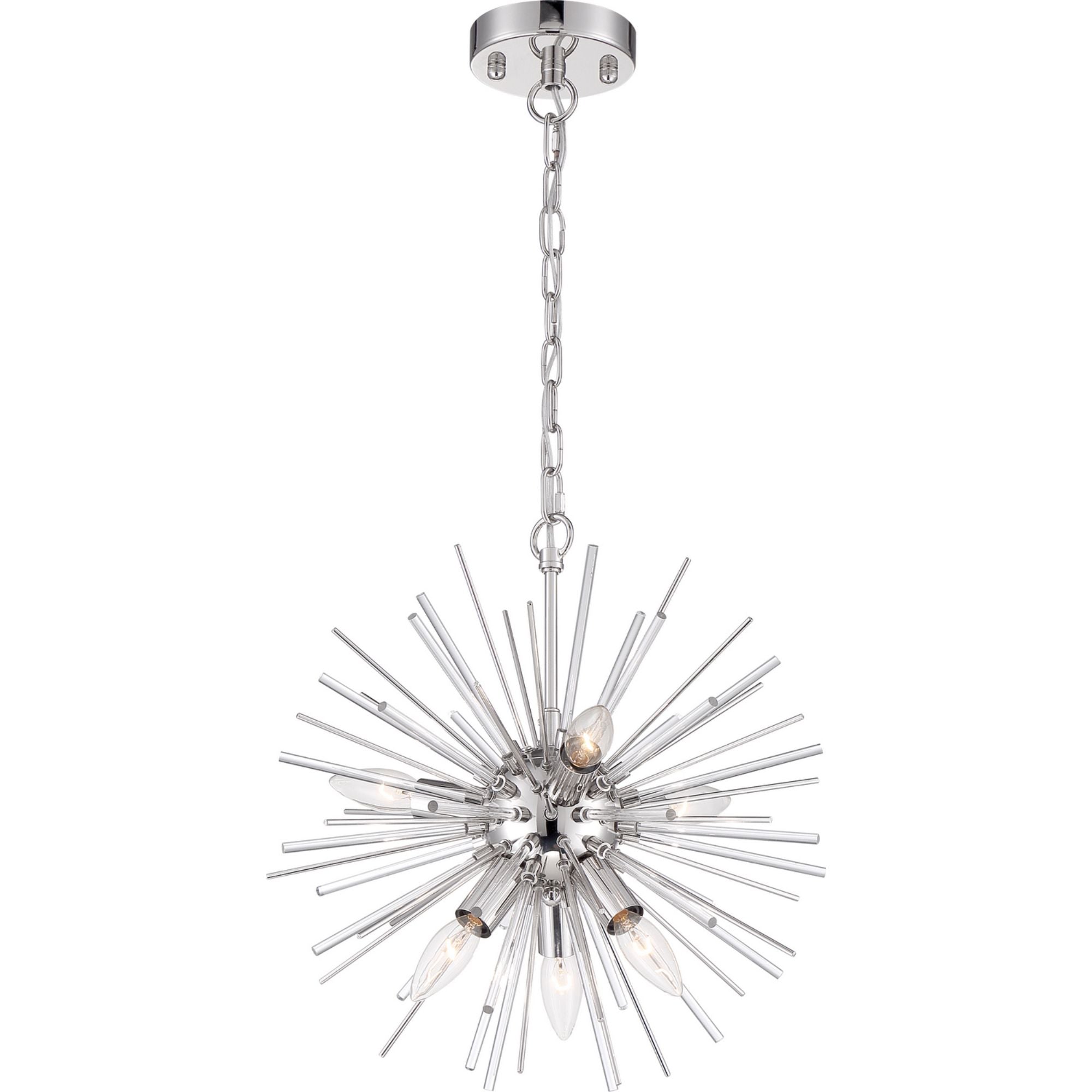 Cirrus 16" 6 Lights Chandelier, Nickel Finish - Bees Lighting