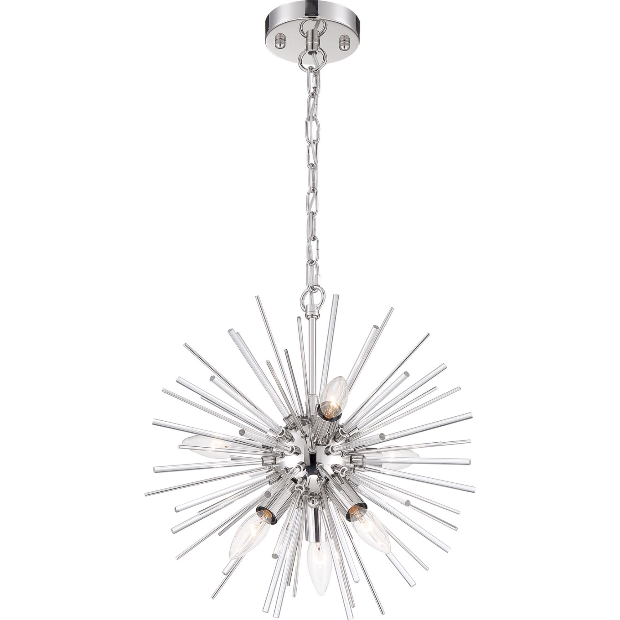 Cirrus 16" 6 Lights Chandelier, Nickel Finish - Bees Lighting