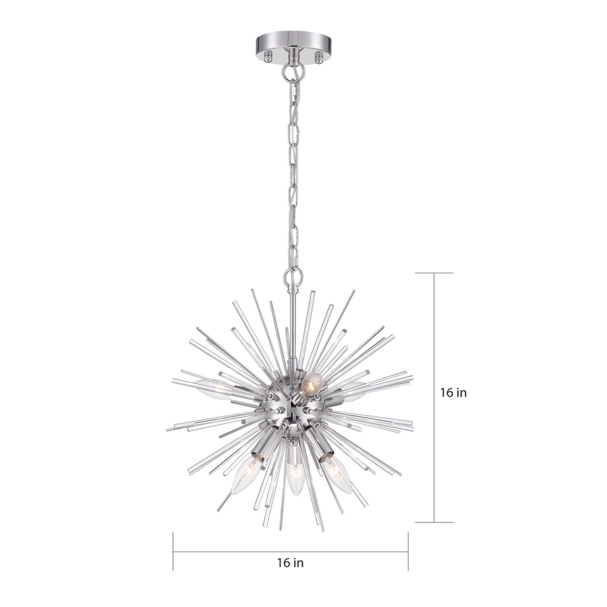 Cirrus 16" 6 Lights Chandelier, Nickel Finish - Bees Lighting