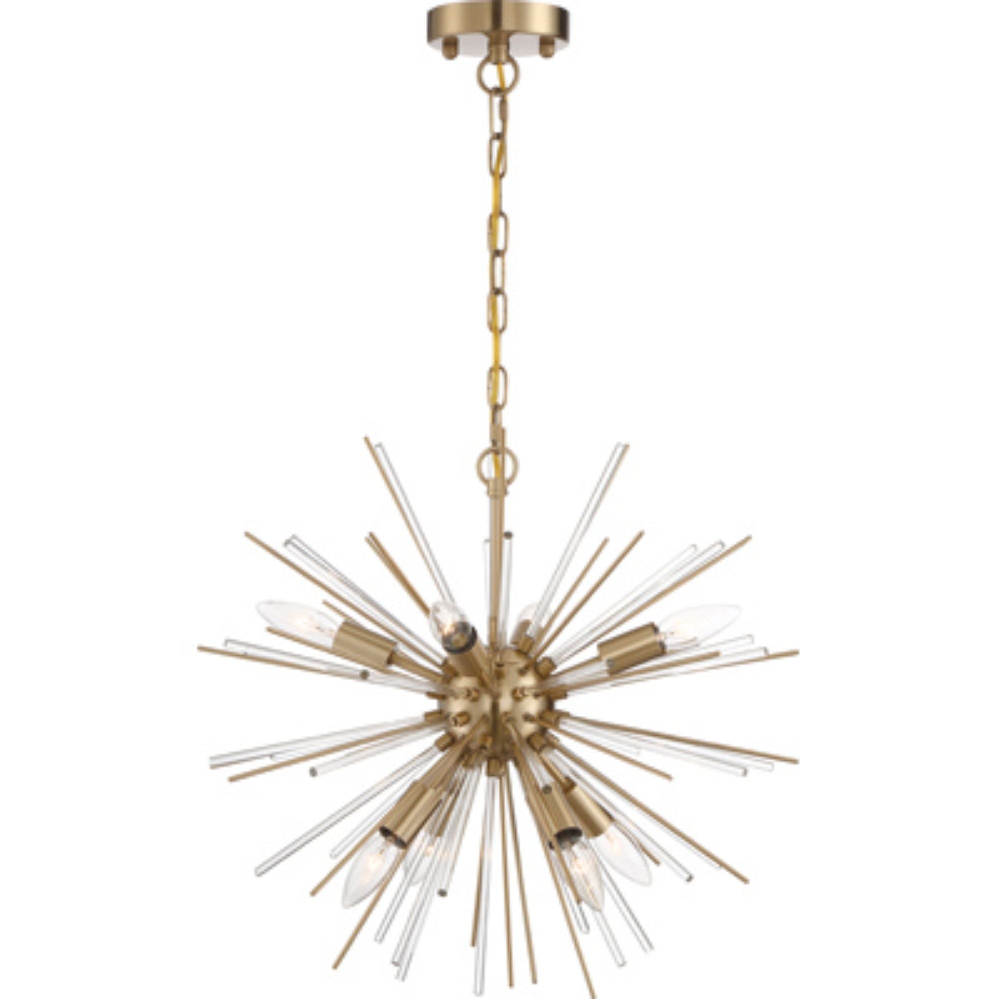 Cirrus 20" 8 Lights Chandelier, Brass Finish - Bees Lighting