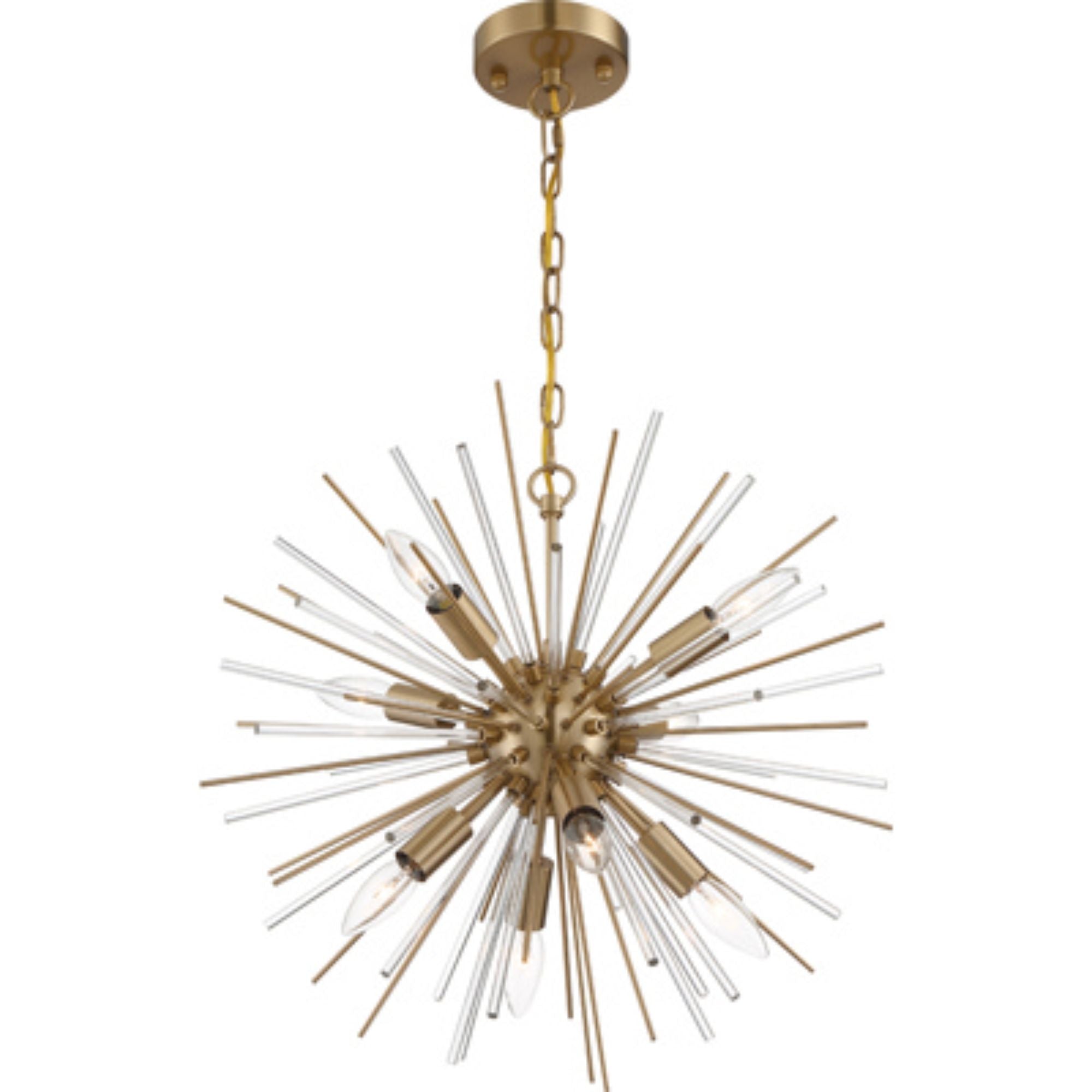 Cirrus 20" 8 Lights Chandelier, Brass Finish - Bees Lighting