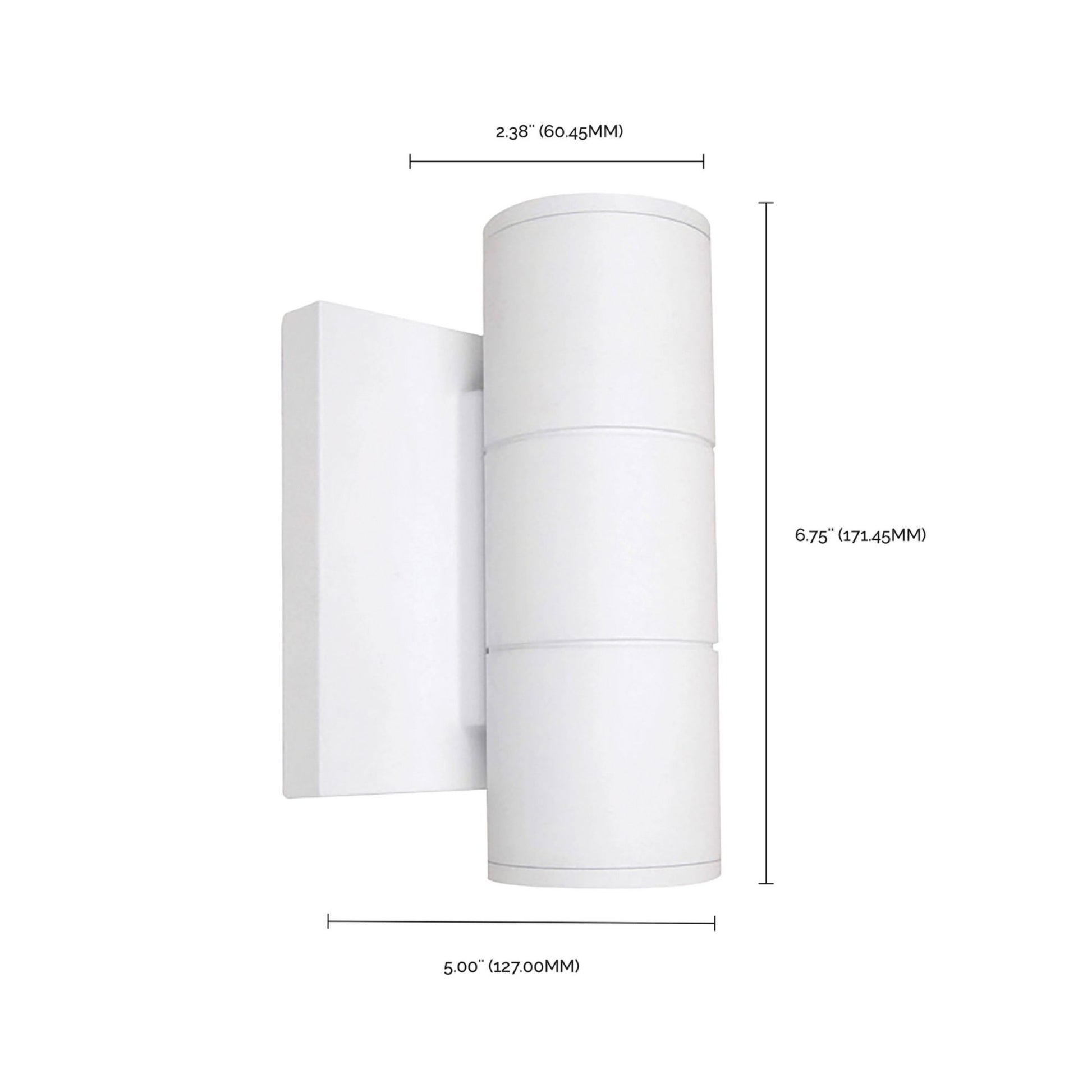 LED Outdoor Sconce, Up/Down Light, 10W, 900lm, 3000K, 120-277V, White - Bees Lighting