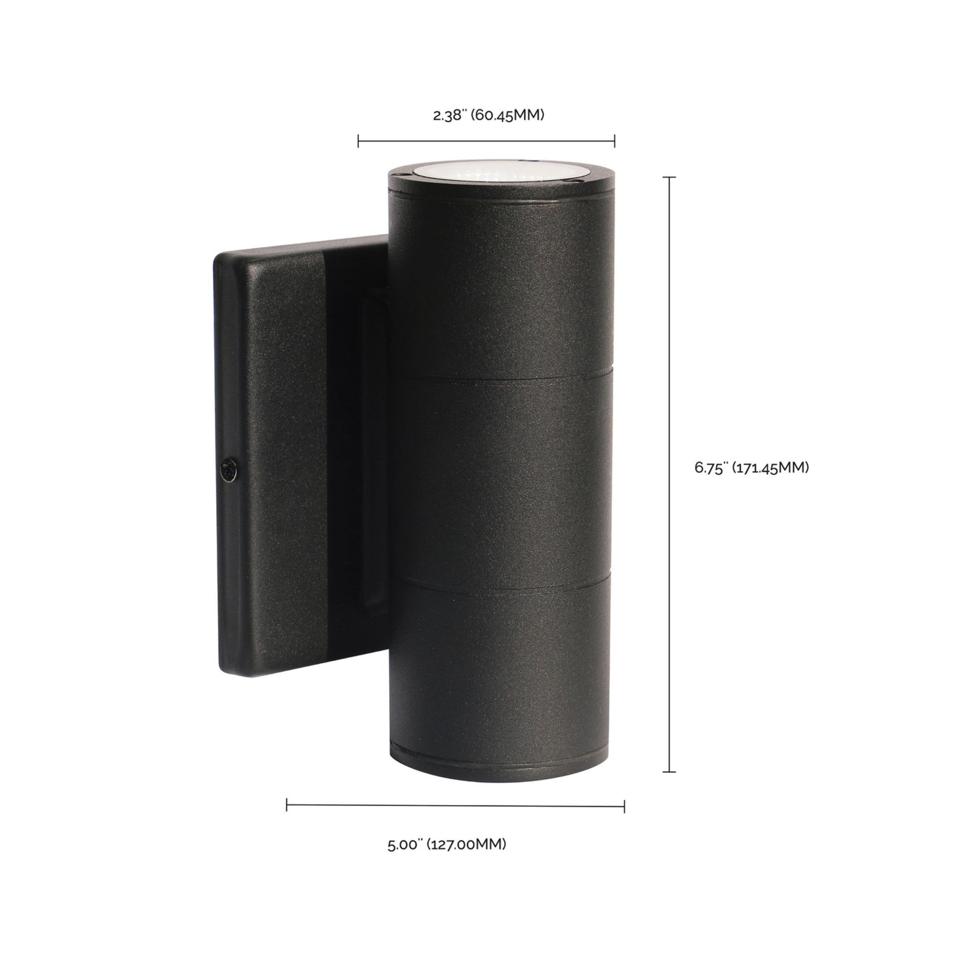 LED Outdoor Sconce, Up/Down Light, 10W, 900lm, 3000K, 120-277V, Black - Bees Lighting