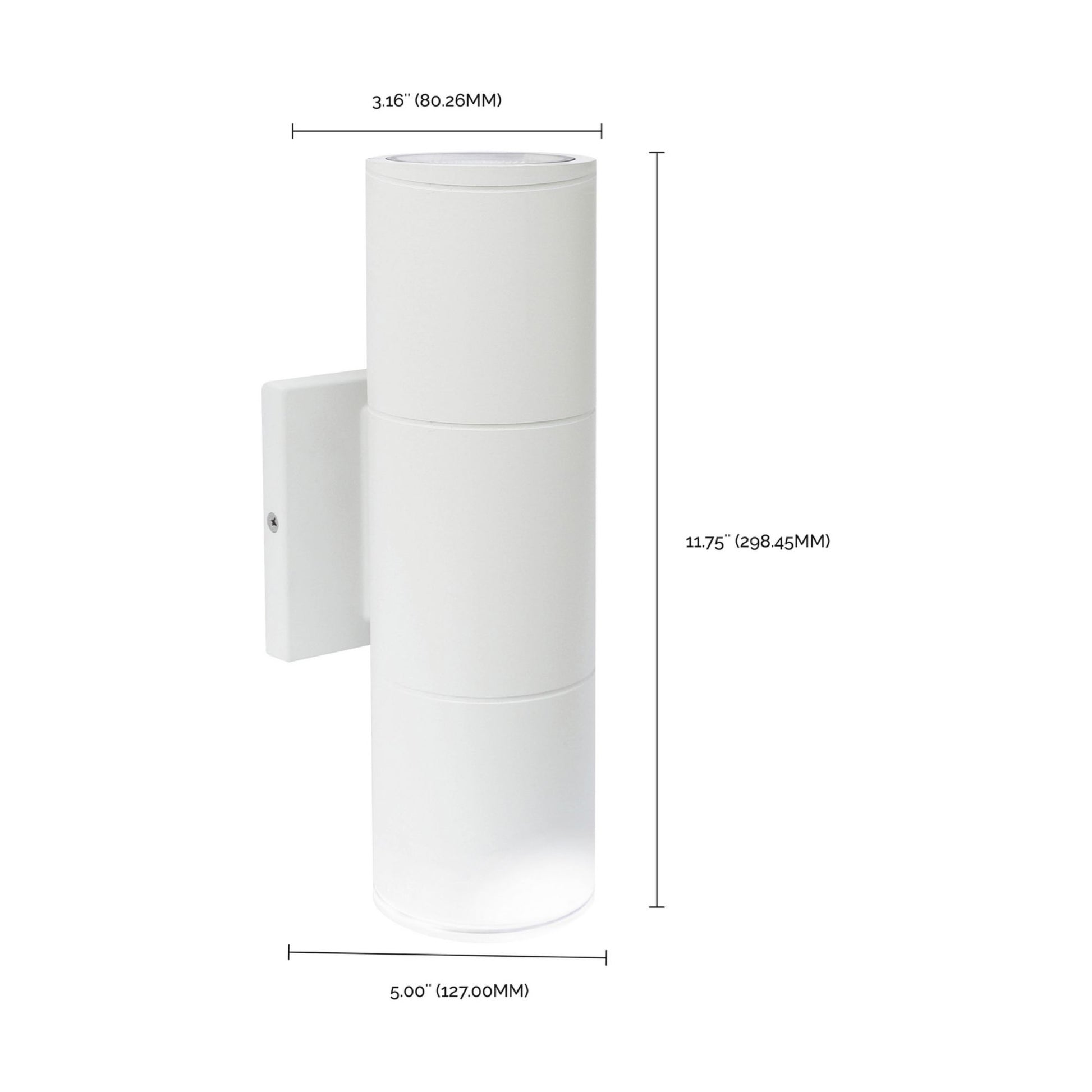 LED Outdoor Sconce, Up/Down Light, 20W, 1800lm, 3000K, 120-277V, White - Bees Lighting