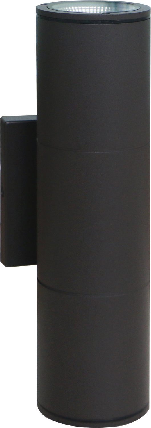 12 In 2 Lights LED Outdoor Cylinder Wall Light Up And Down Lighting Bronze Finish