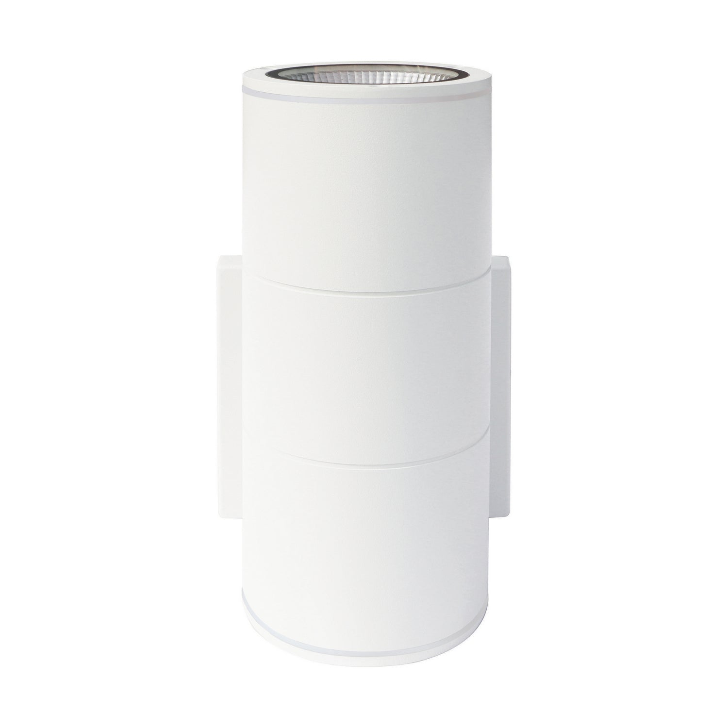 12" 1 Light LED Outdoor Cylinder Wall Light White Finish