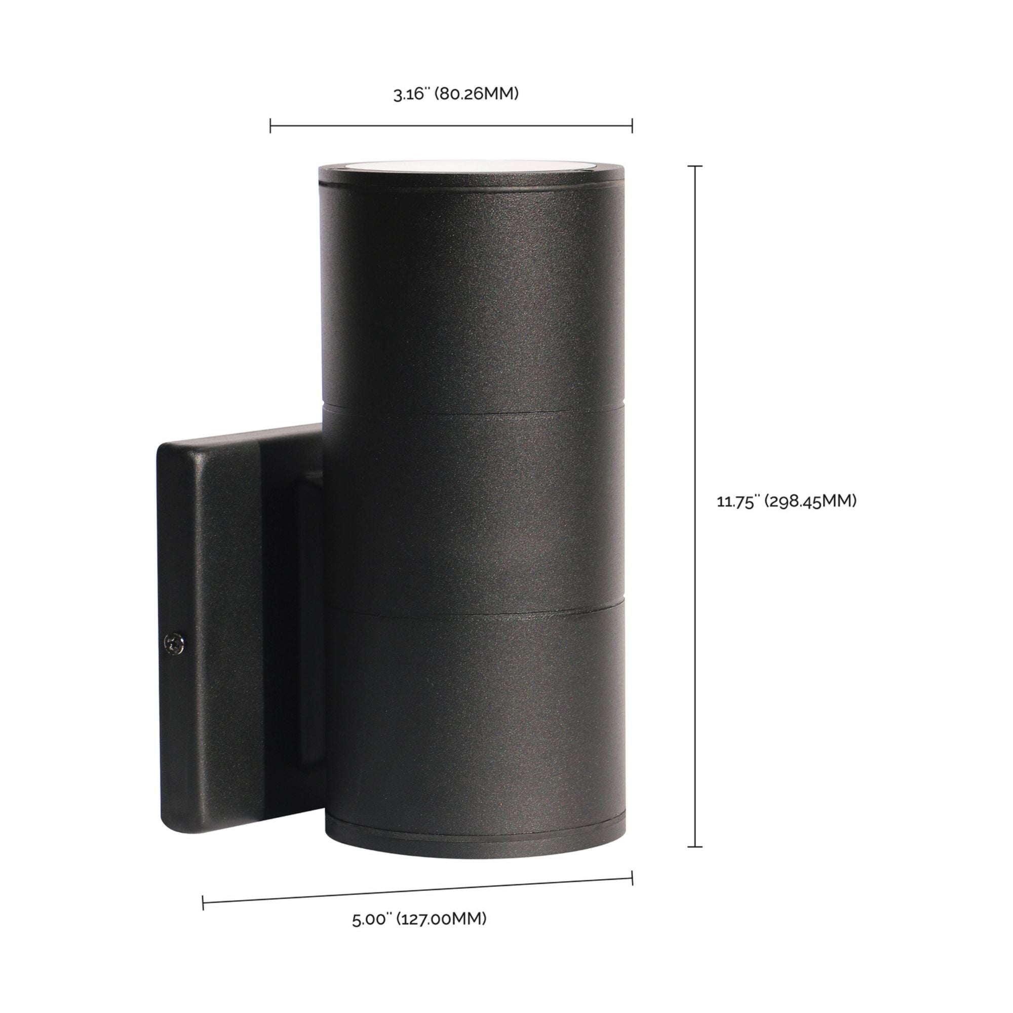 LED Large Outdoor Sconce, 10W, 900lm, 3000K, 120-277V, Black - Bees Lighting
