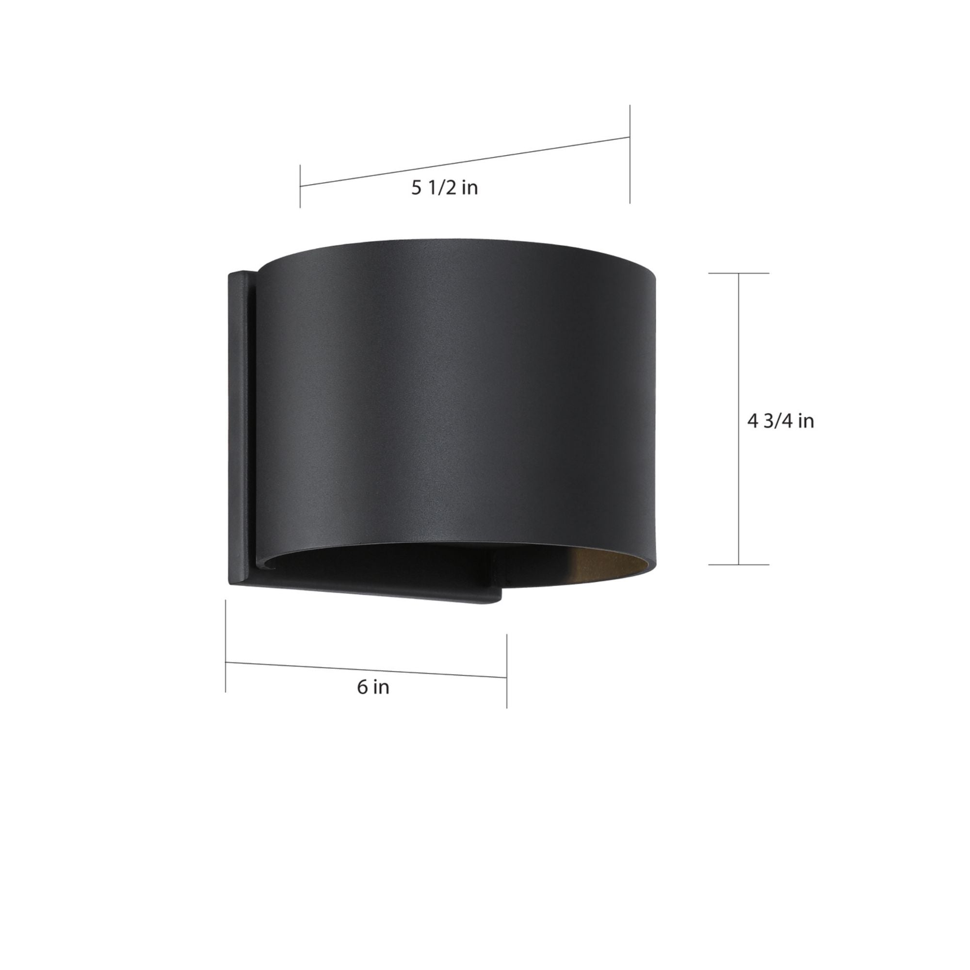 Lightgate 6" LED Wall Light, Black Finish - Bees Lighting