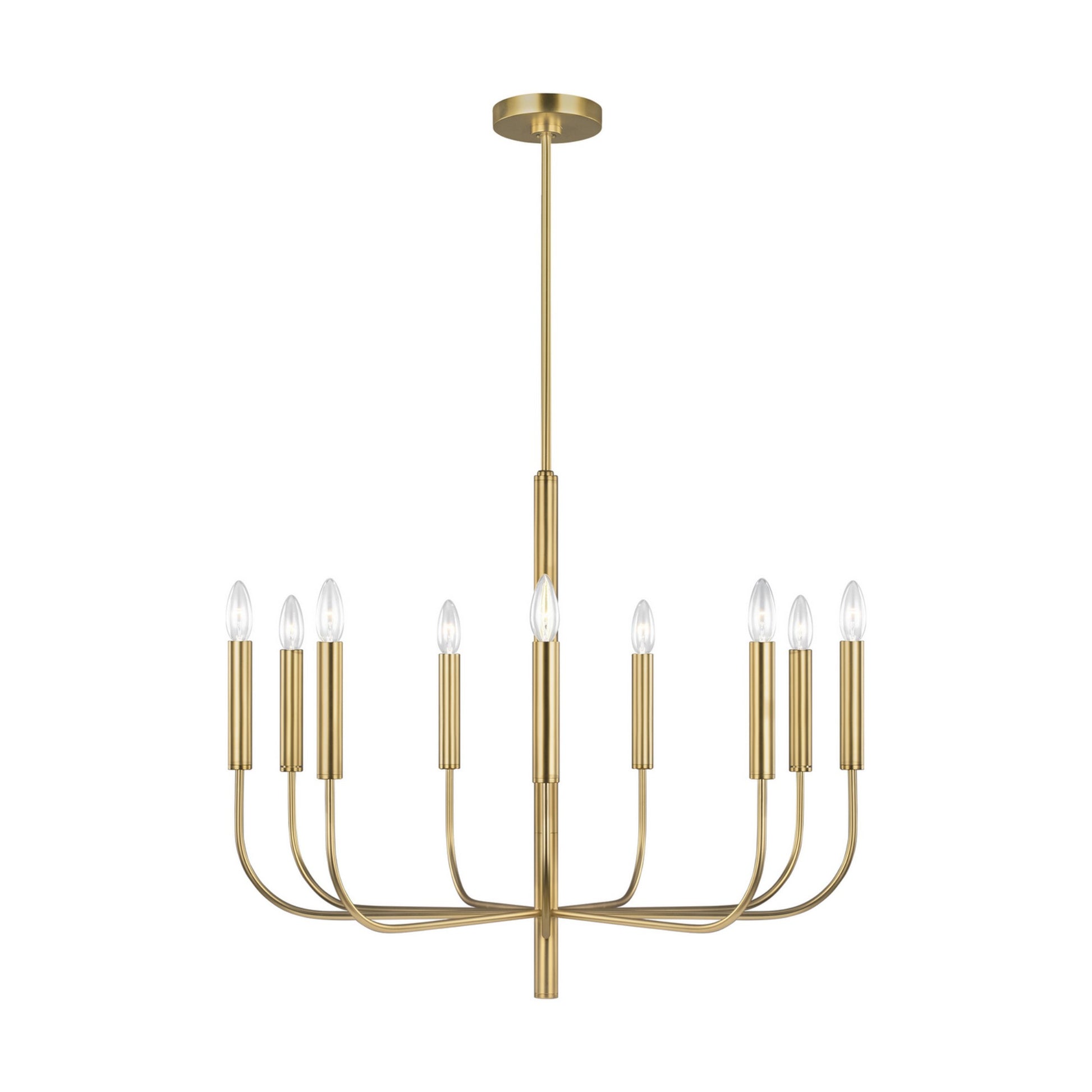 Brianna 30" 9-Light Medium Chandelier, Burnished Brass Finish - Bees Lighting