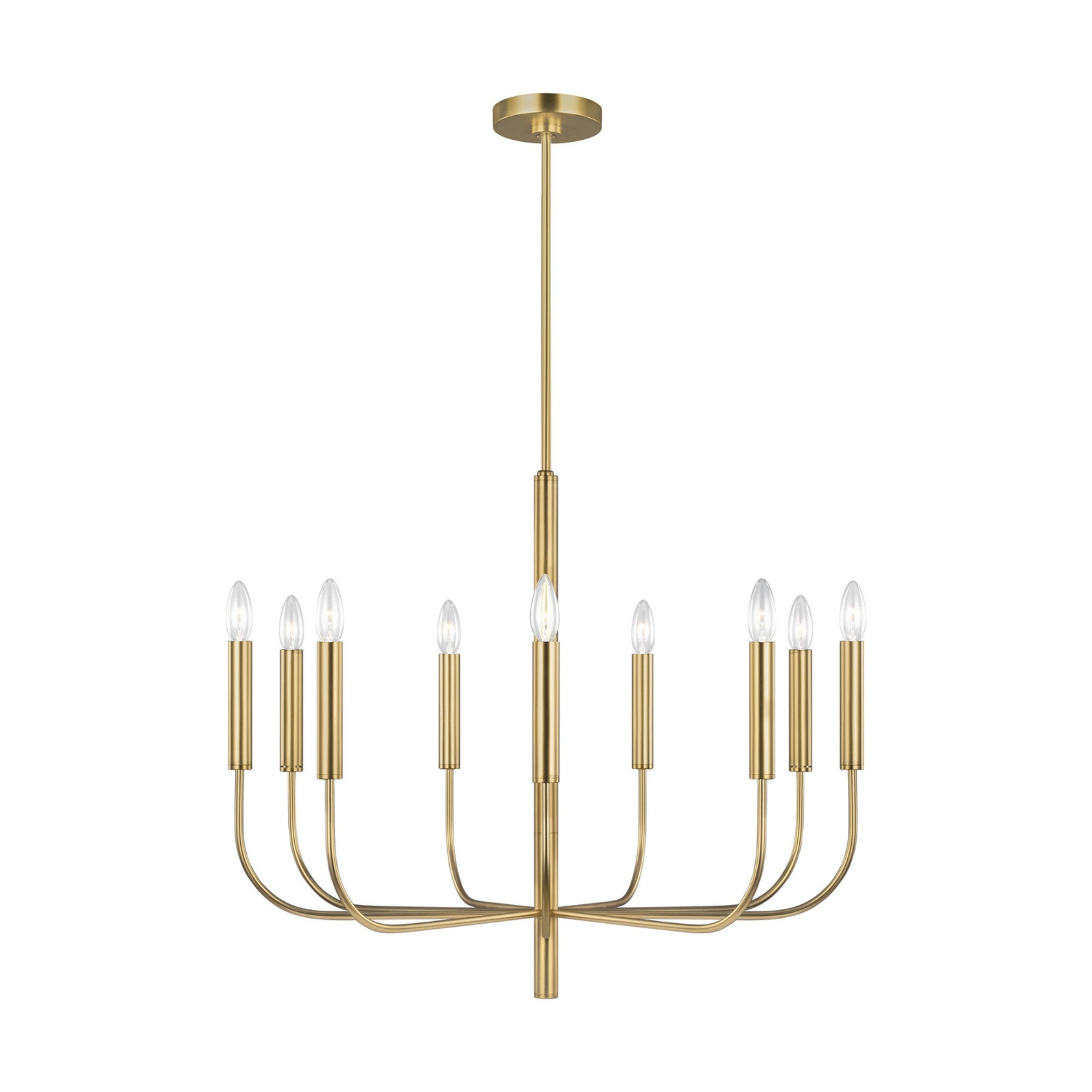 Brianna 30" 9-Light Medium Chandelier, Burnished Brass Finish - Bees Lighting