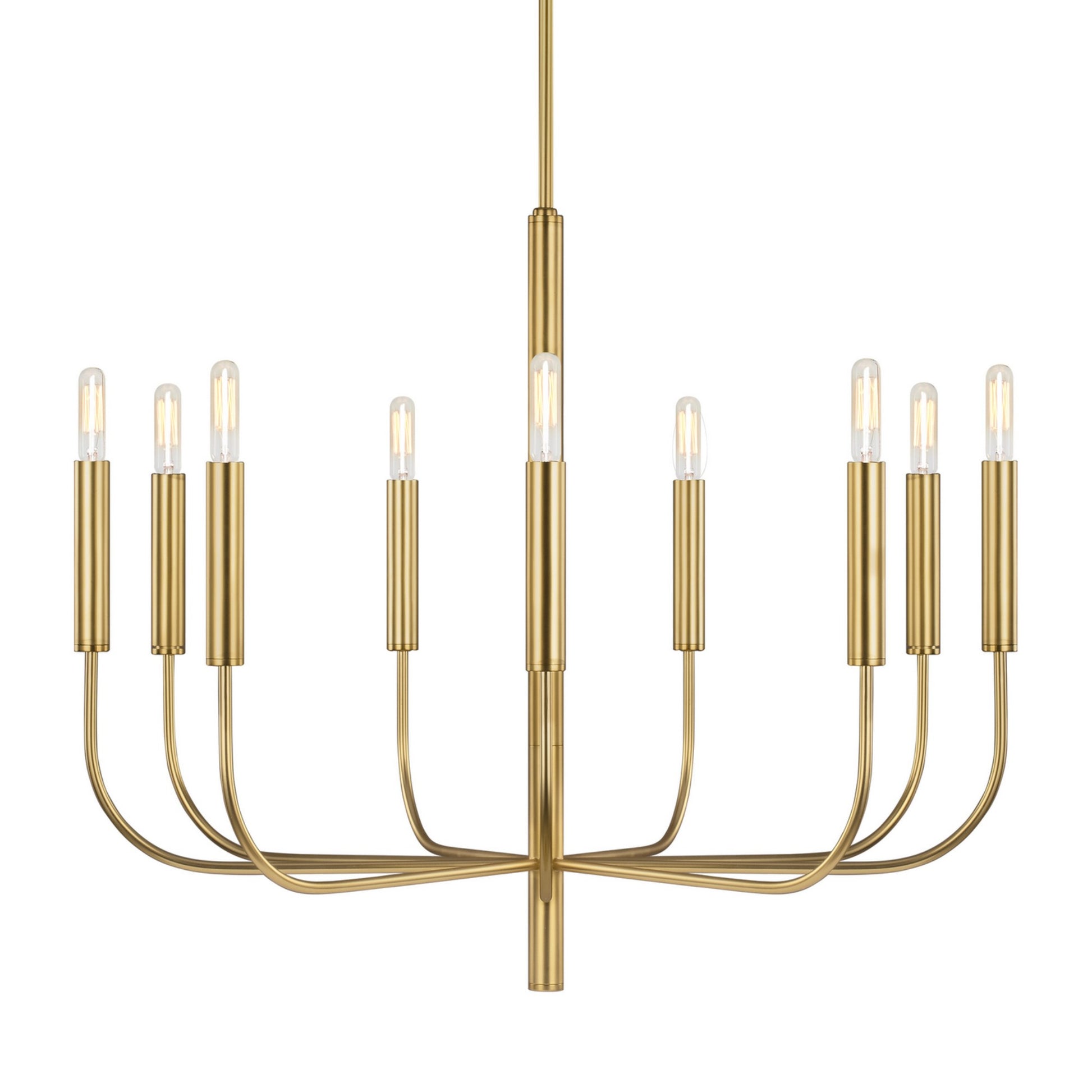 Brianna 30" 9-Light Medium Chandelier, Burnished Brass Finish - Bees Lighting