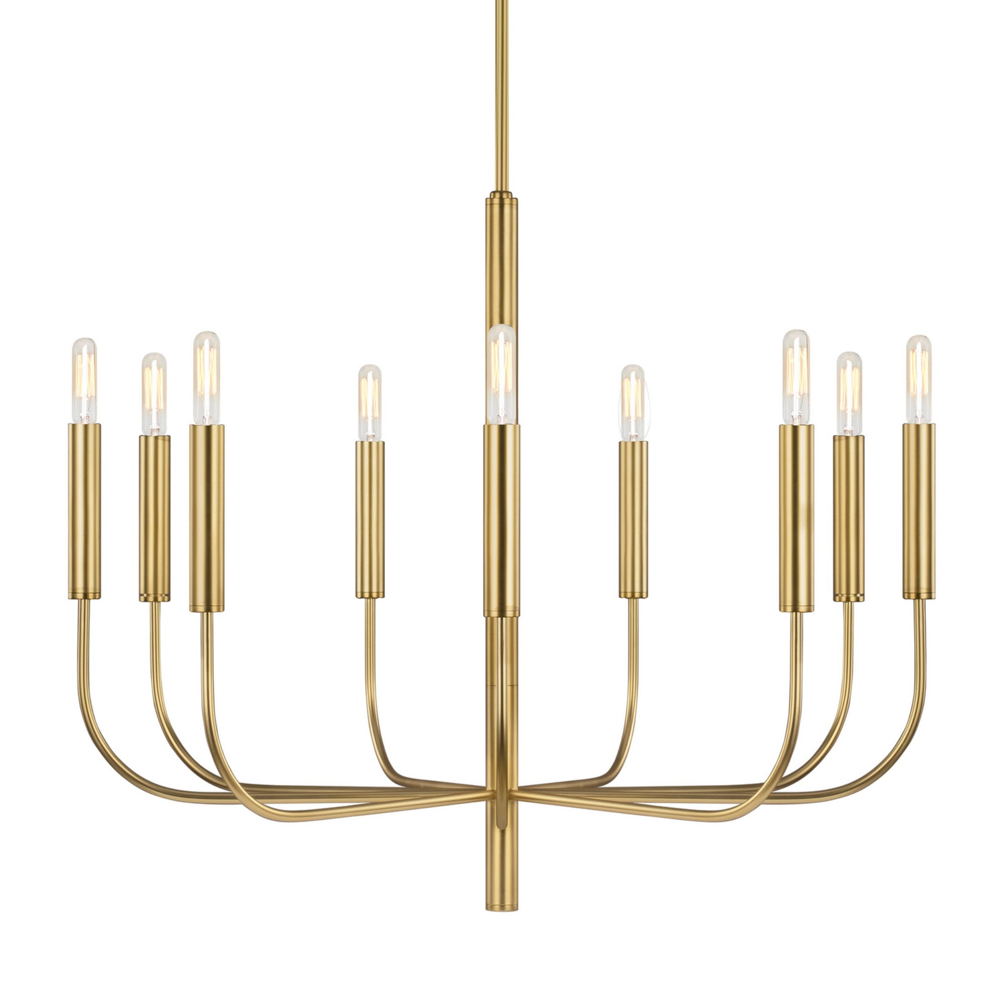Brianna 30" 9-Light Medium Chandelier, Burnished Brass Finish - Bees Lighting