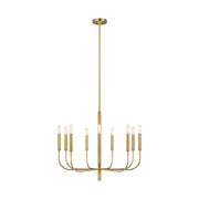 Brianna 30" 9-Light Medium Chandelier, Burnished Brass Finish - Bees Lighting