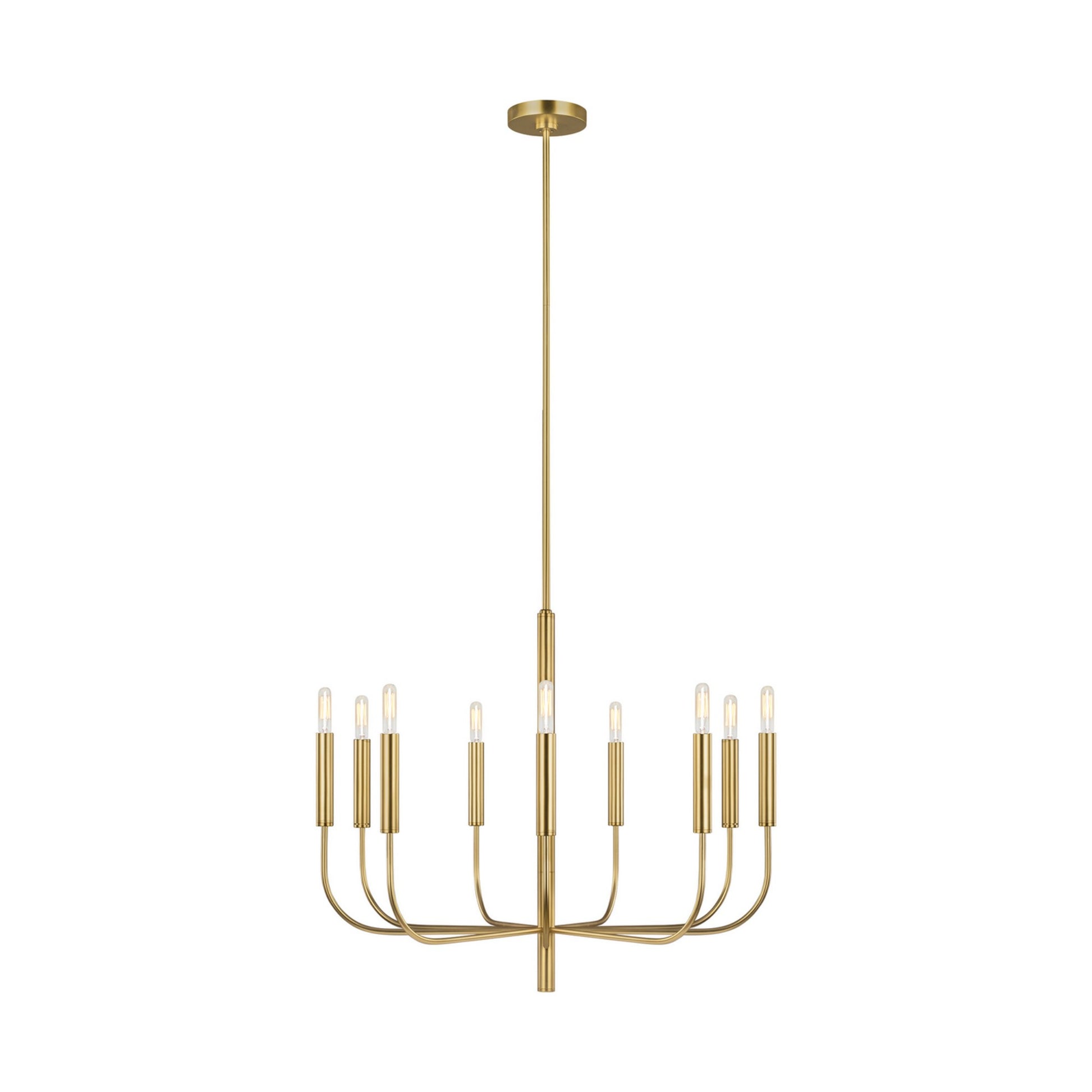 Brianna 30" 9-Light Medium Chandelier, Burnished Brass Finish - Bees Lighting